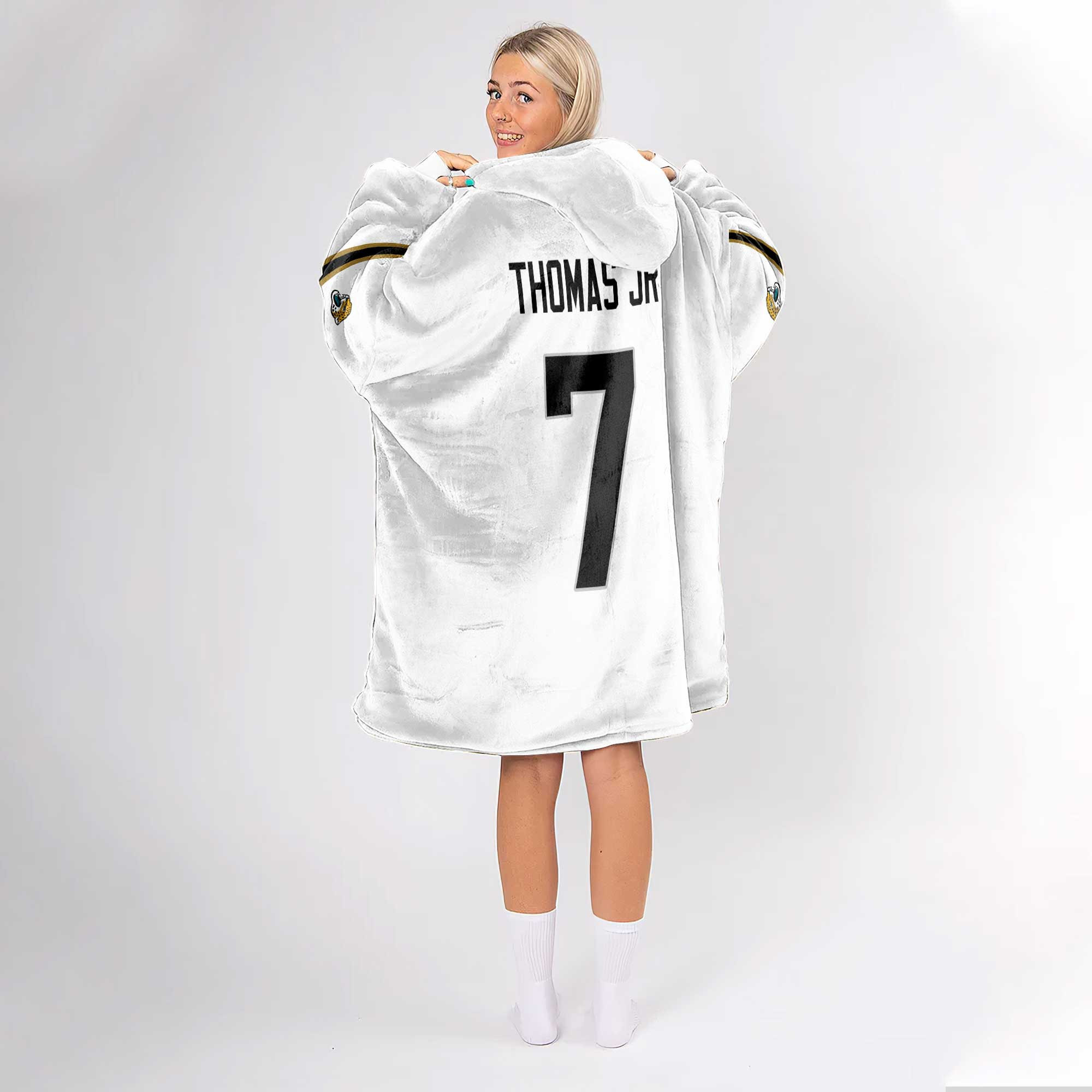Adult 7 Jacksonville Football Unisex Blanket Hoodie