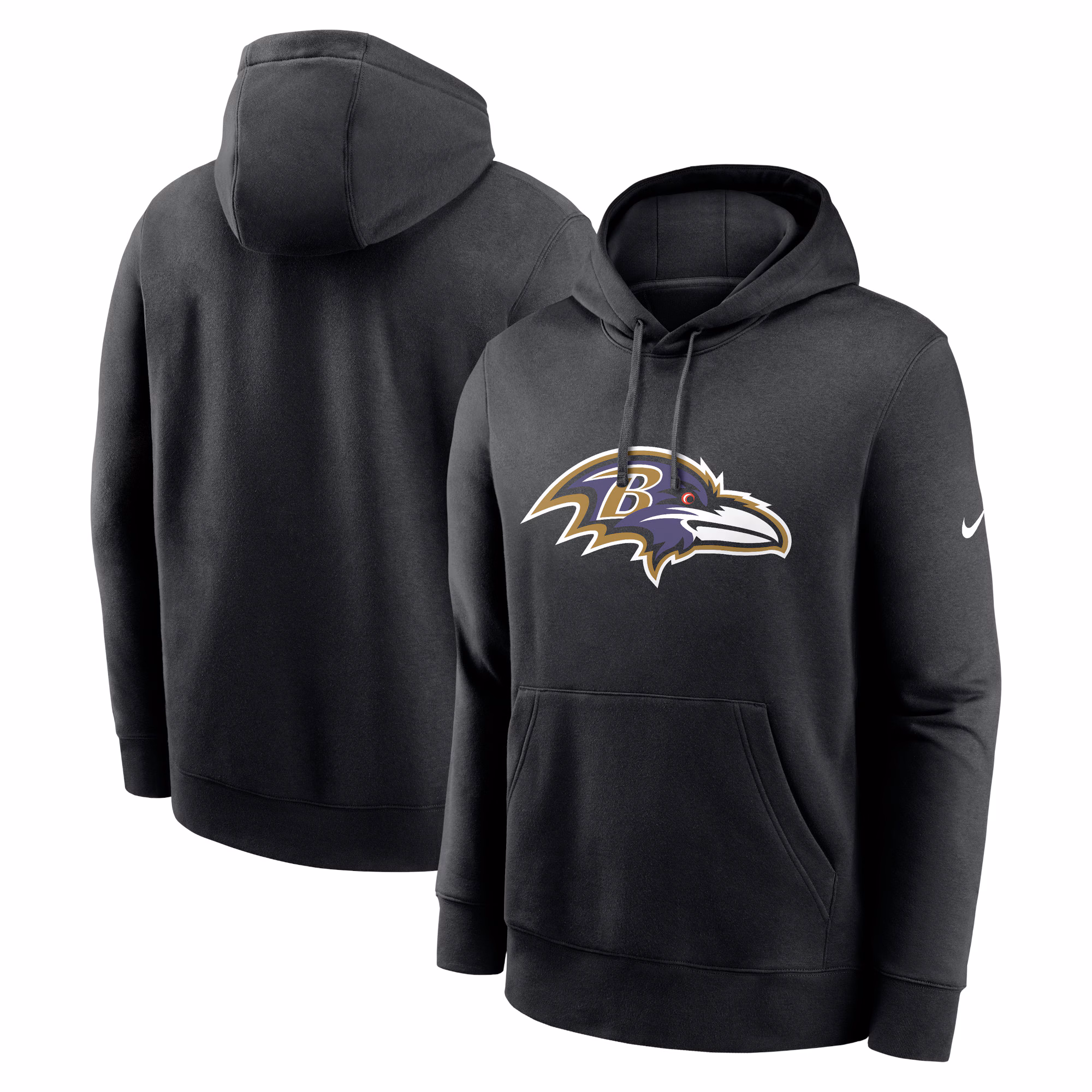 Baltimore Ravens Club Logo Pullover Hoodie - Black
