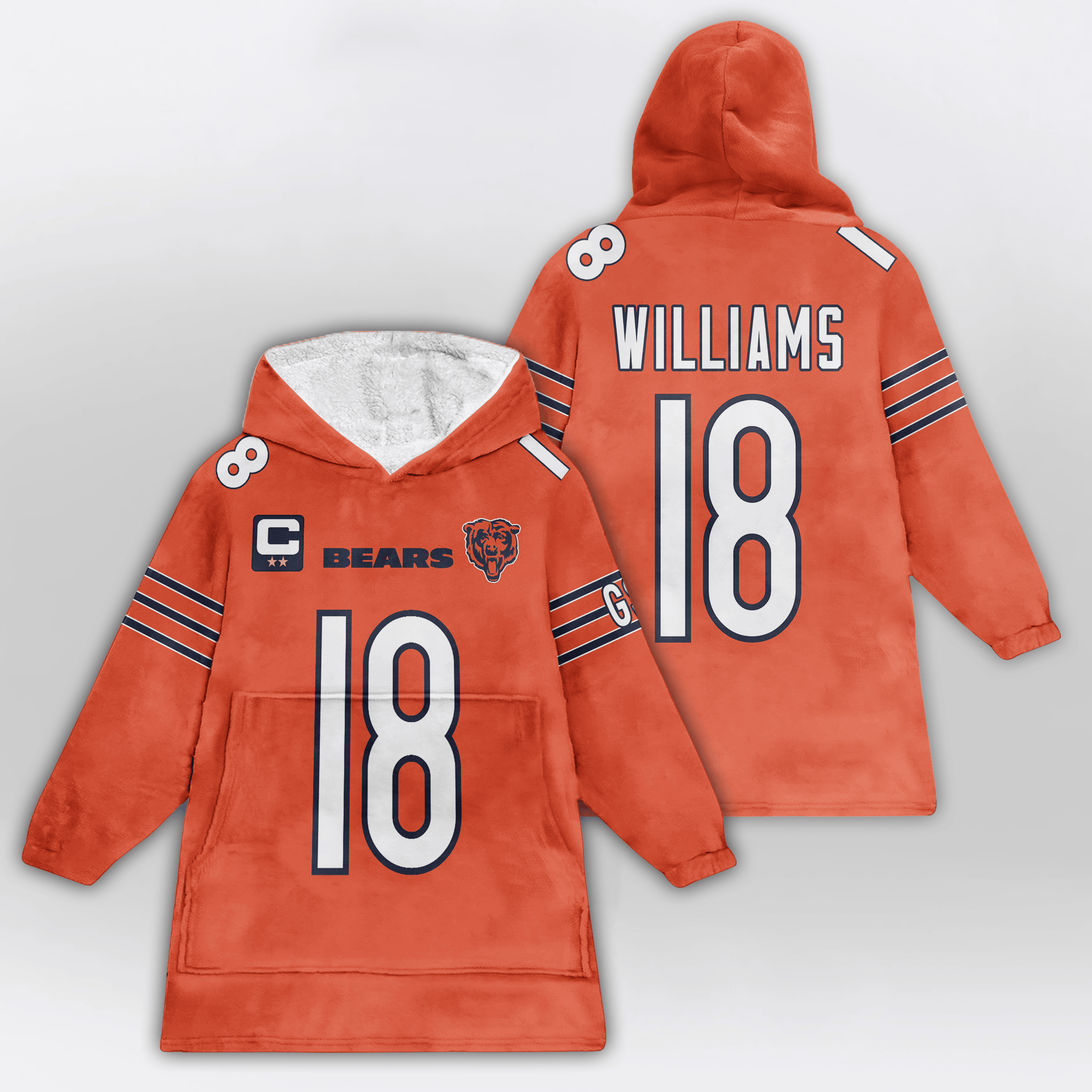 Kid C.W 18 Captain Chicago Football Unisex Blanket Hoodie