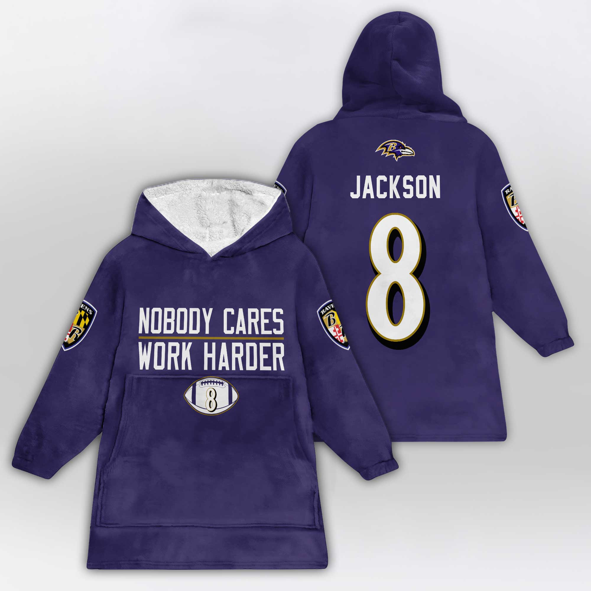 Kid 8 Baltimore Football Unisex Blanket Hoodie
