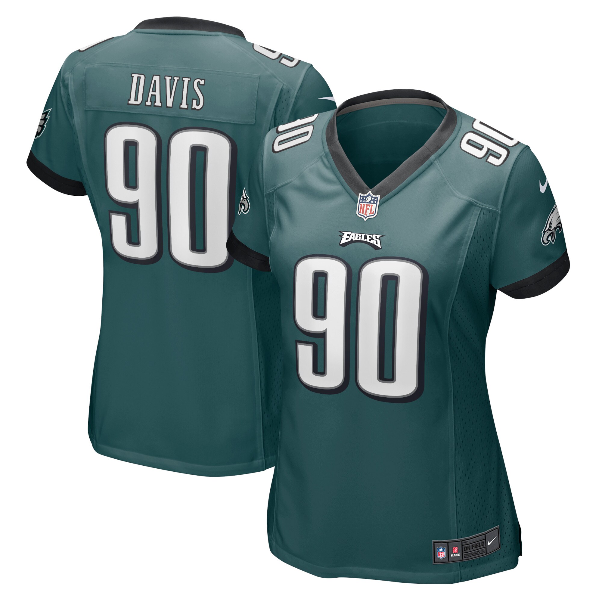 Davis Philadelphia Eagles  Women's Player Game Jersey - Midnight Green