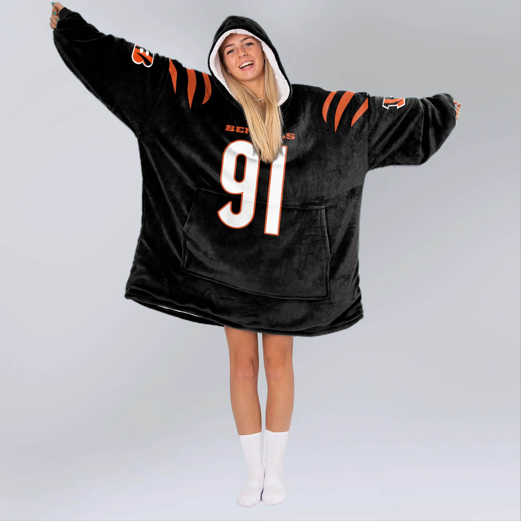 Adult 91 Cincinnati Football Unisex Blanket Hoodie
