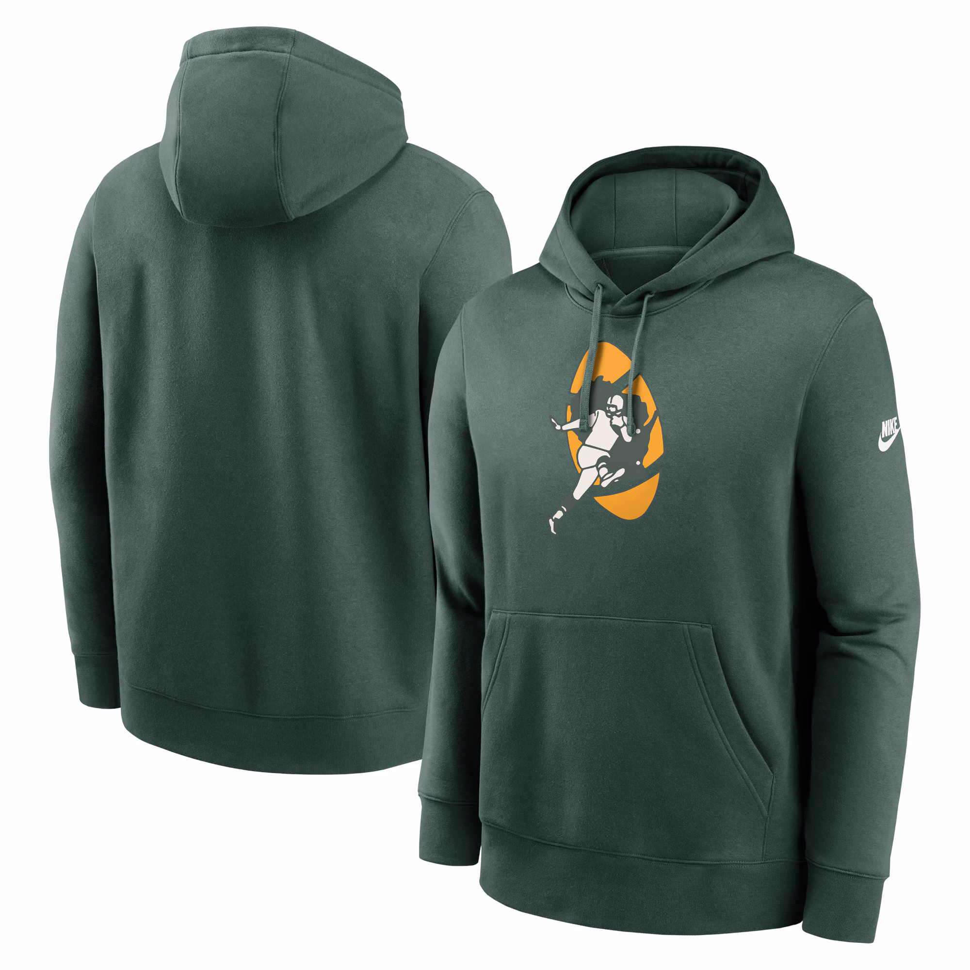 Green Bay Packers Rewind Club Logo Pullover Hoodie - Green