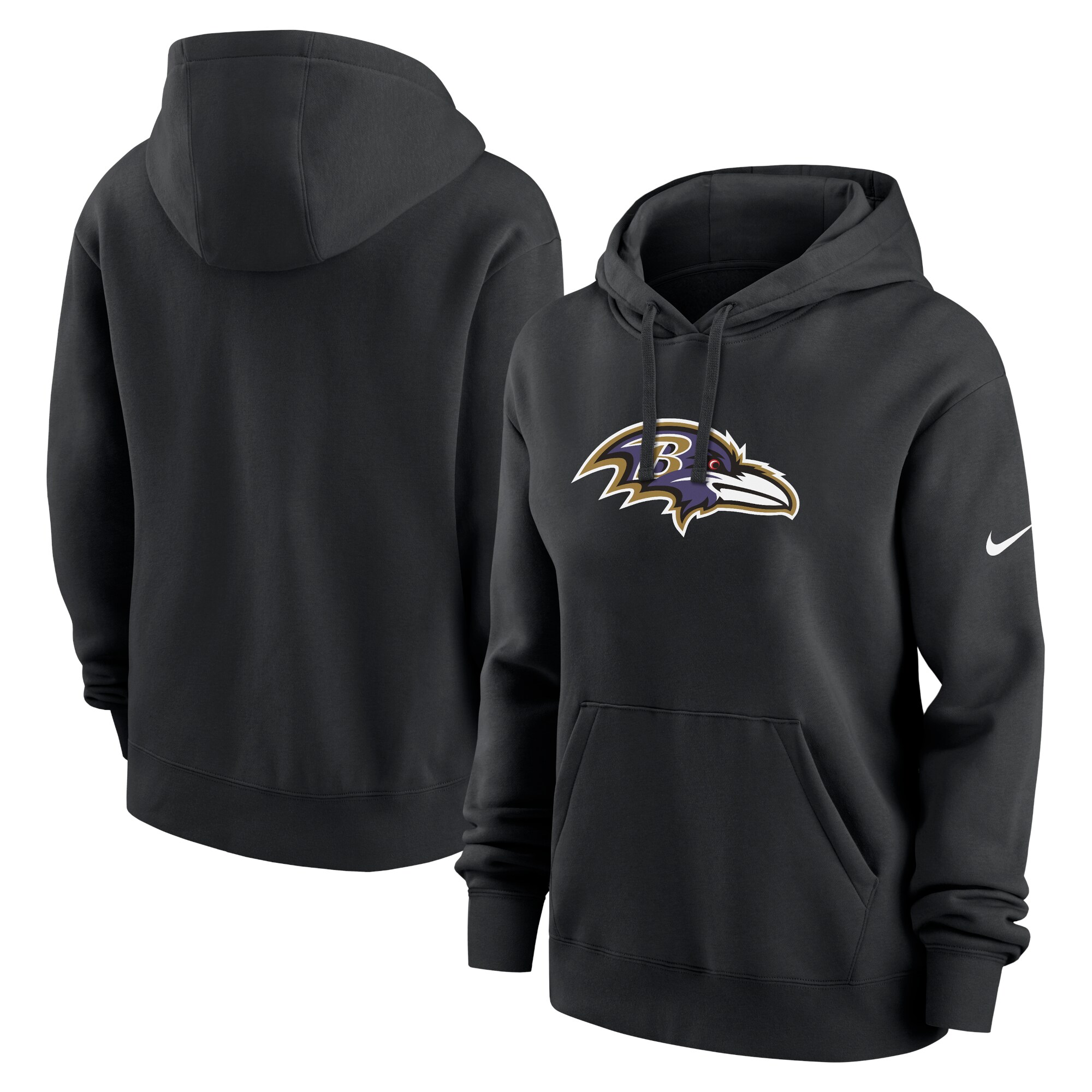 Baltimore Ravens Women's Club Fleece Pullover Hoodie - Black