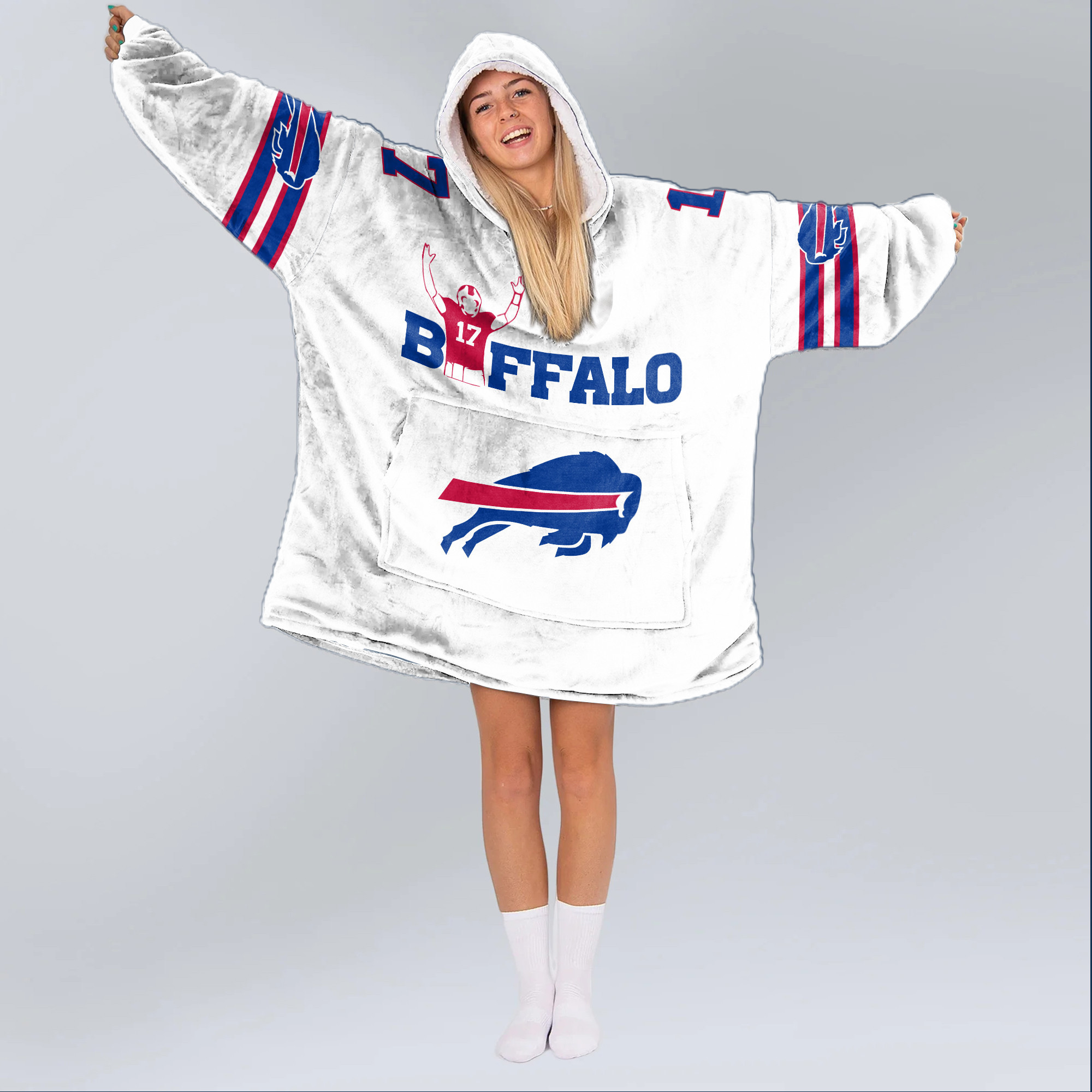 Adult J.A. 17 Buffalo Football Unisex Blanket Hoodie