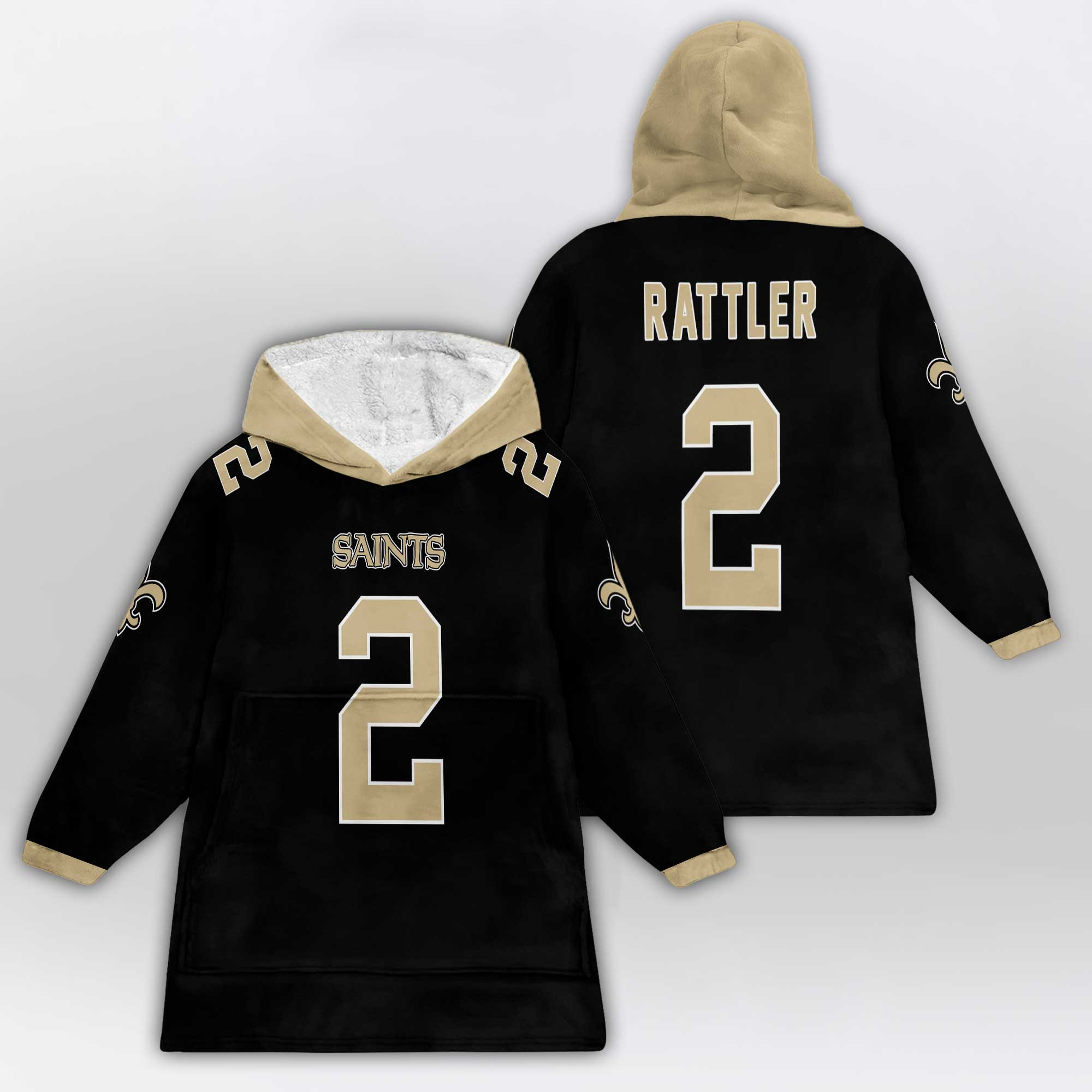 Adult S.R 2 New Orleans Football Unisex Blanket Hoodie