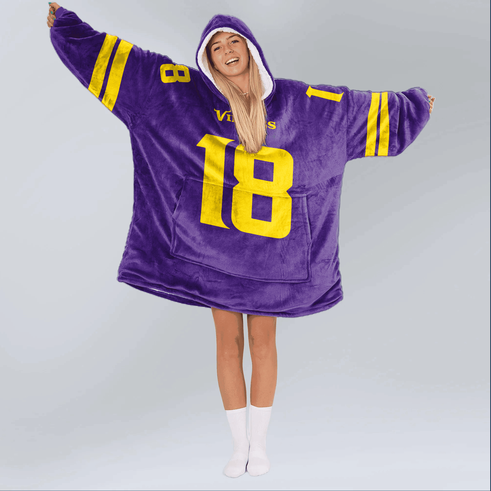 Adult 18 Minnesota Football Unisex Blanket Hoodie