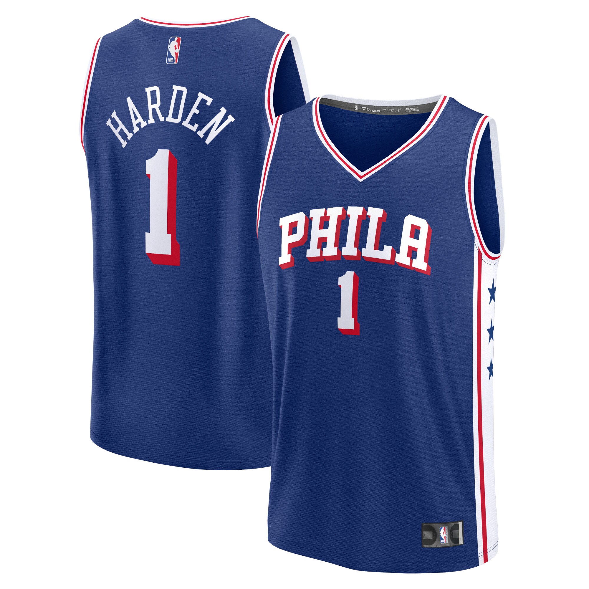 Men's Philadelphia 76ers James Harden  Royal 2023/24 Fast Break Replica Jersey - Icon Edition