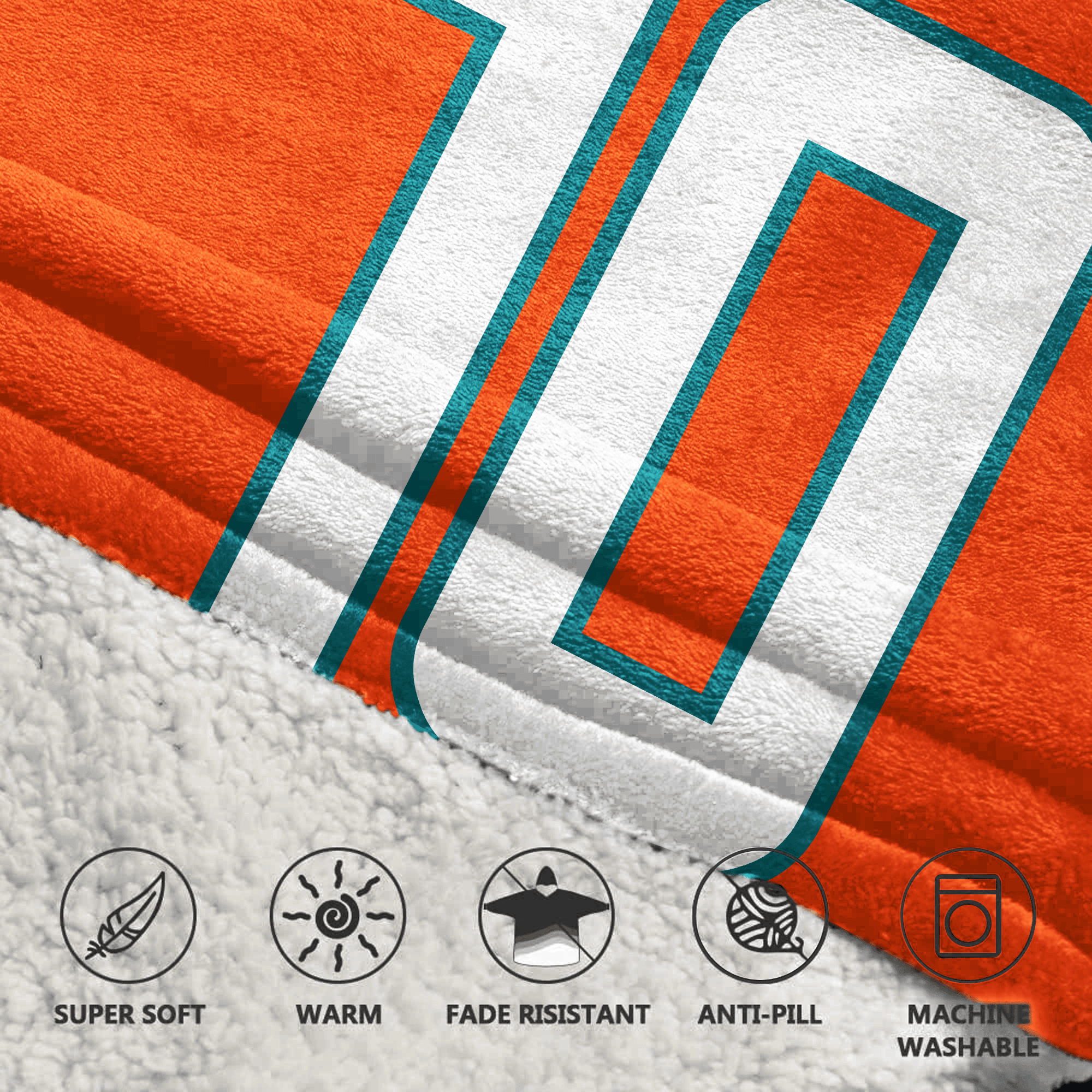 Adult 10 Miami Football Unisex Blanket Hoodie