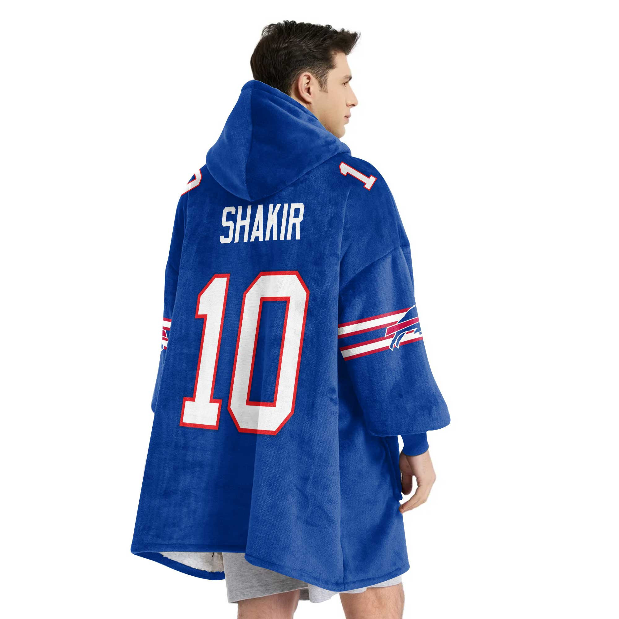 Adult 10 Buffalo Football Unisex Blanket Hoodie