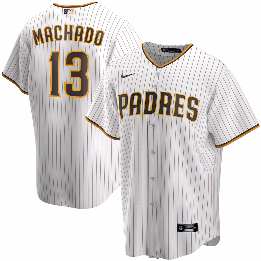 Men's San Diego Padres #13 Manny Machado White Home Replica Player Jersey