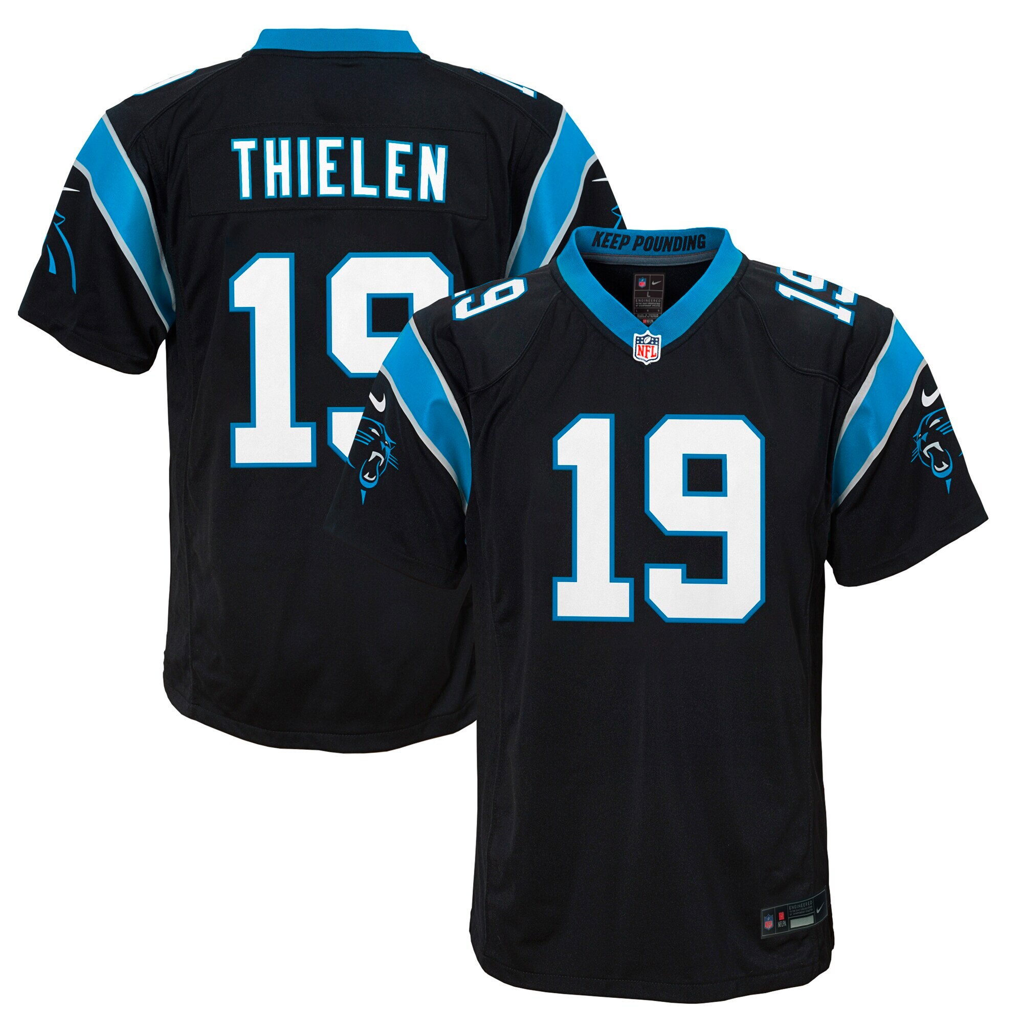 Adam Thielen Carolina Panthers  Youth Game Jersey - Black