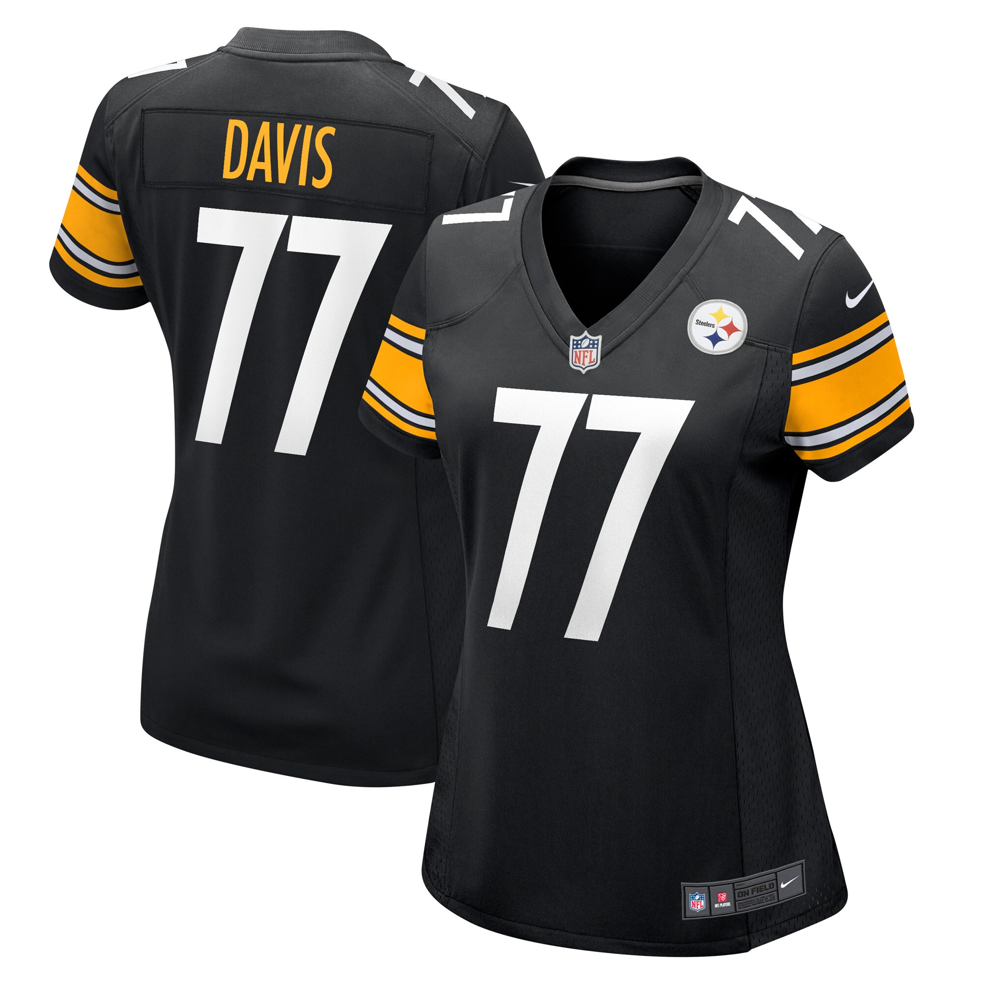Jesse Davis Pittsburgh Steelers  Women's Game Player Jersey - Black