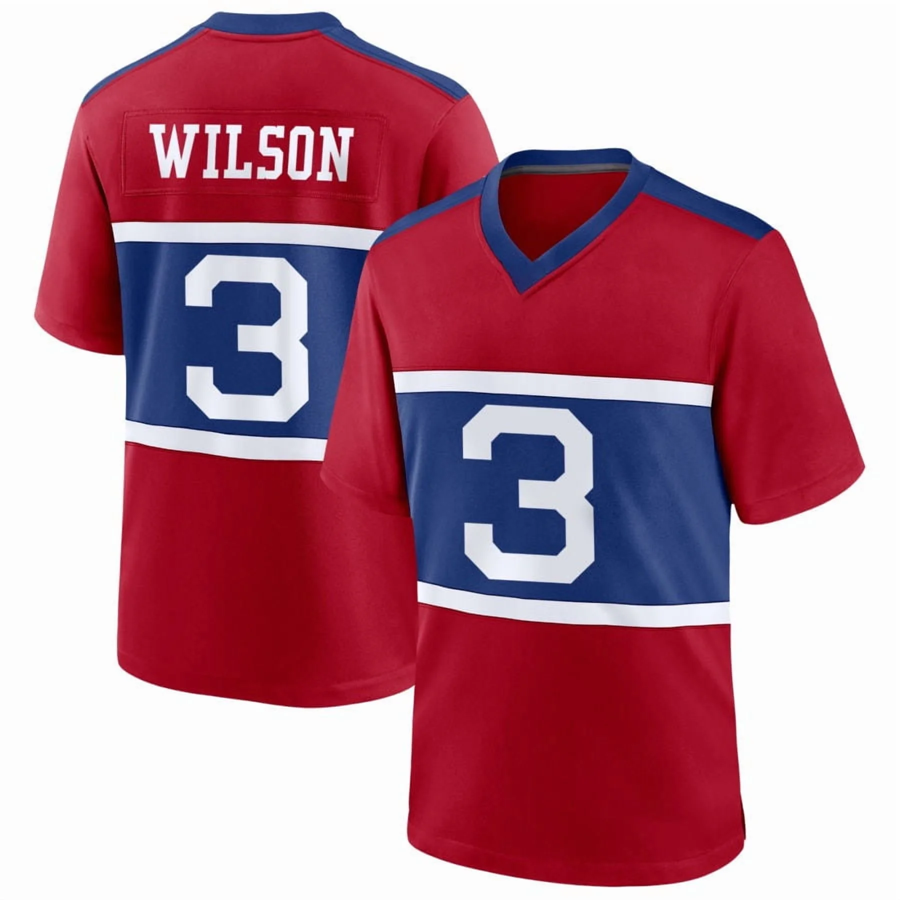 Men's New York Giants #3 Russell Wilson Red Alternate 2025 NFL  Game Jersey