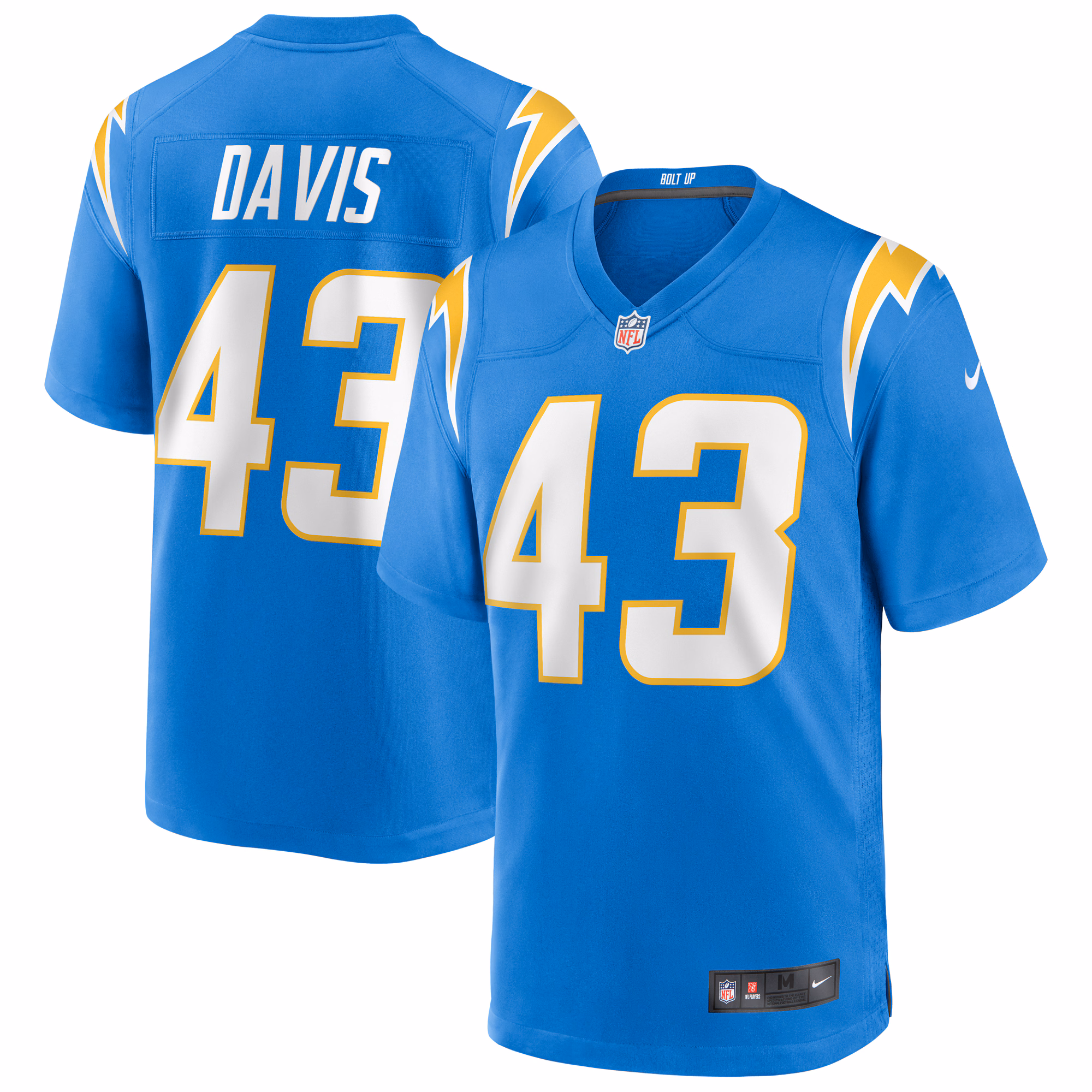 Michael Davis Los Angeles Chargers Game Jersey - Powder Blue