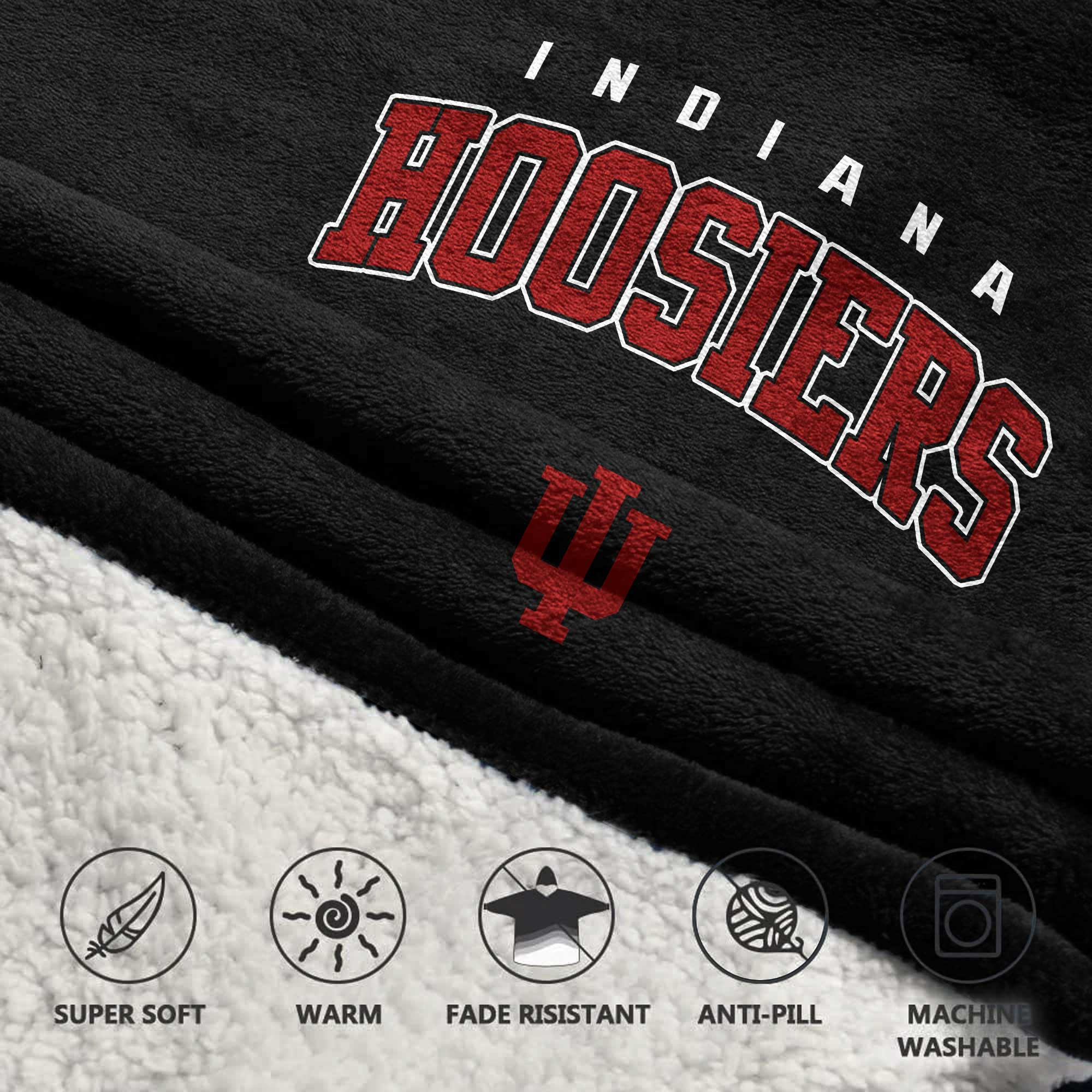 Adult Indiana Football Unisex Blanket Hoodie