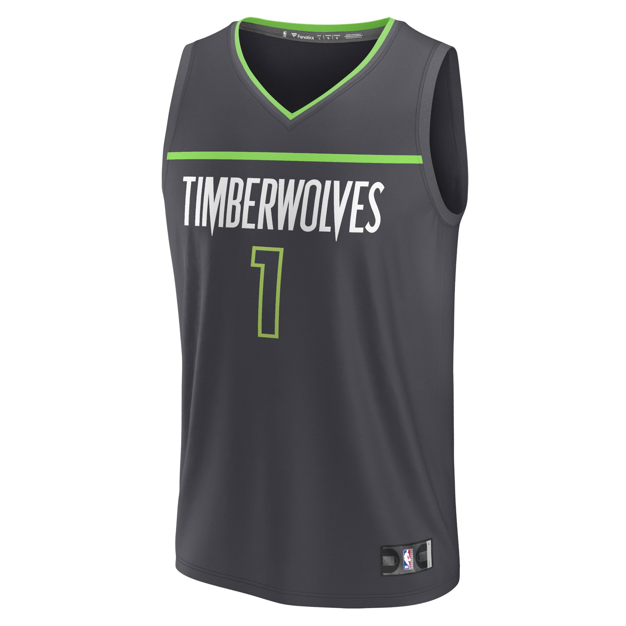Anthony Edwards Minnesota Timberwolves  Fast Break Replica Player Jersey - Statement Edition - Anthracite