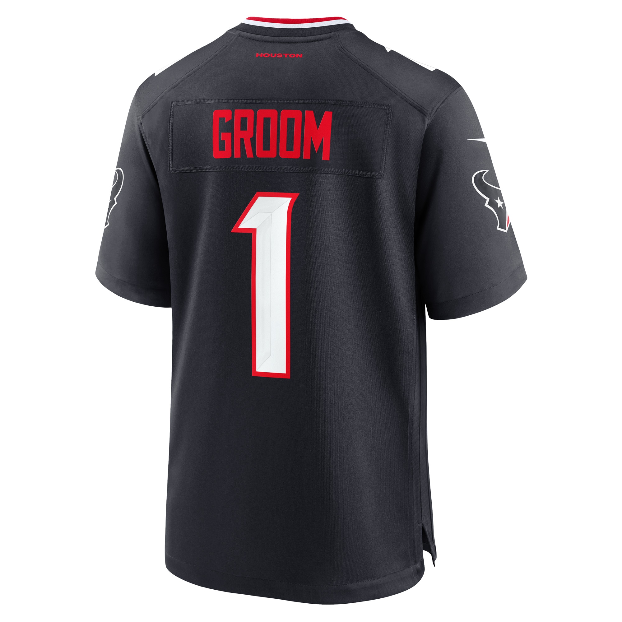 Number 1 Groom Houston Texans Game Jersey - Navy