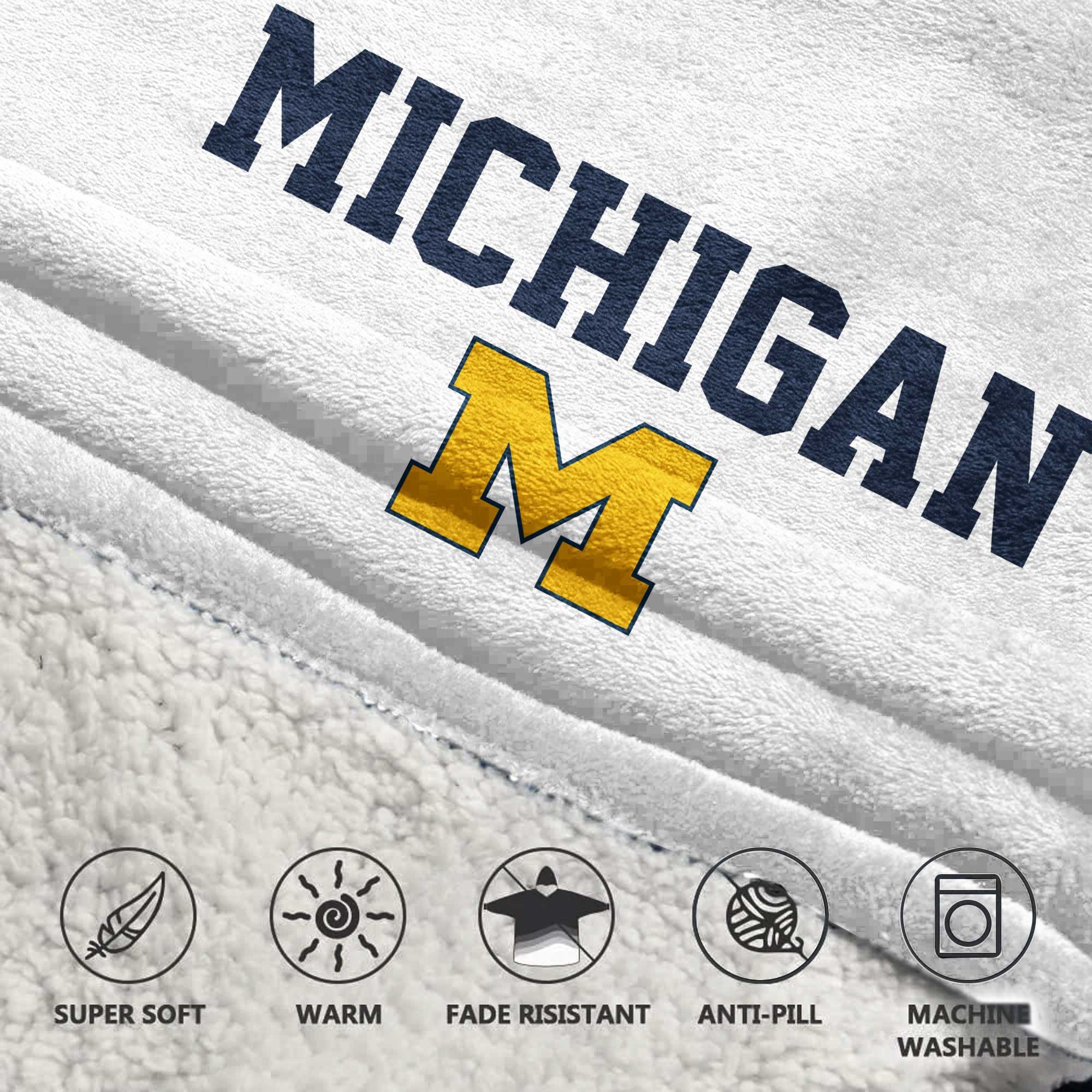 Kid 1 Michigan Football Unisex Blanket Hoodie