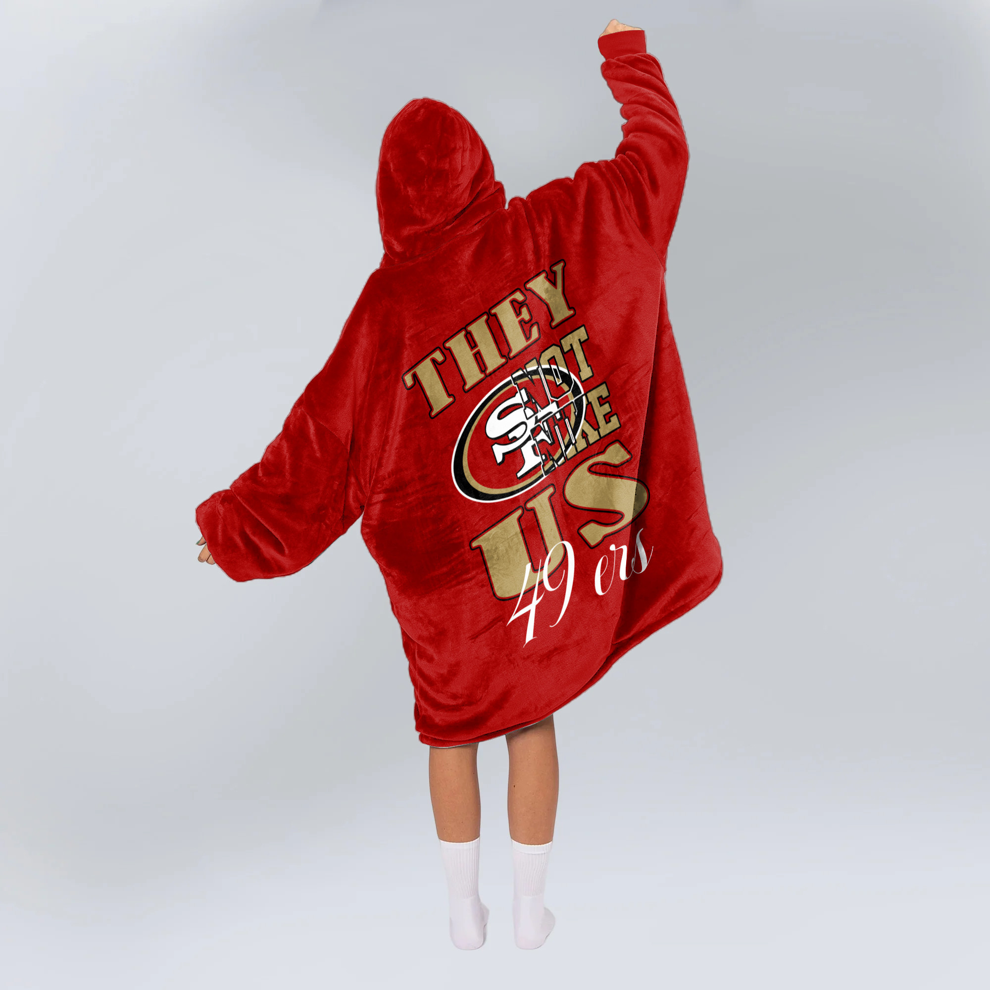 Adult They Not Like Us San Francisco 49ers Football Unisex Blanket Hoodie