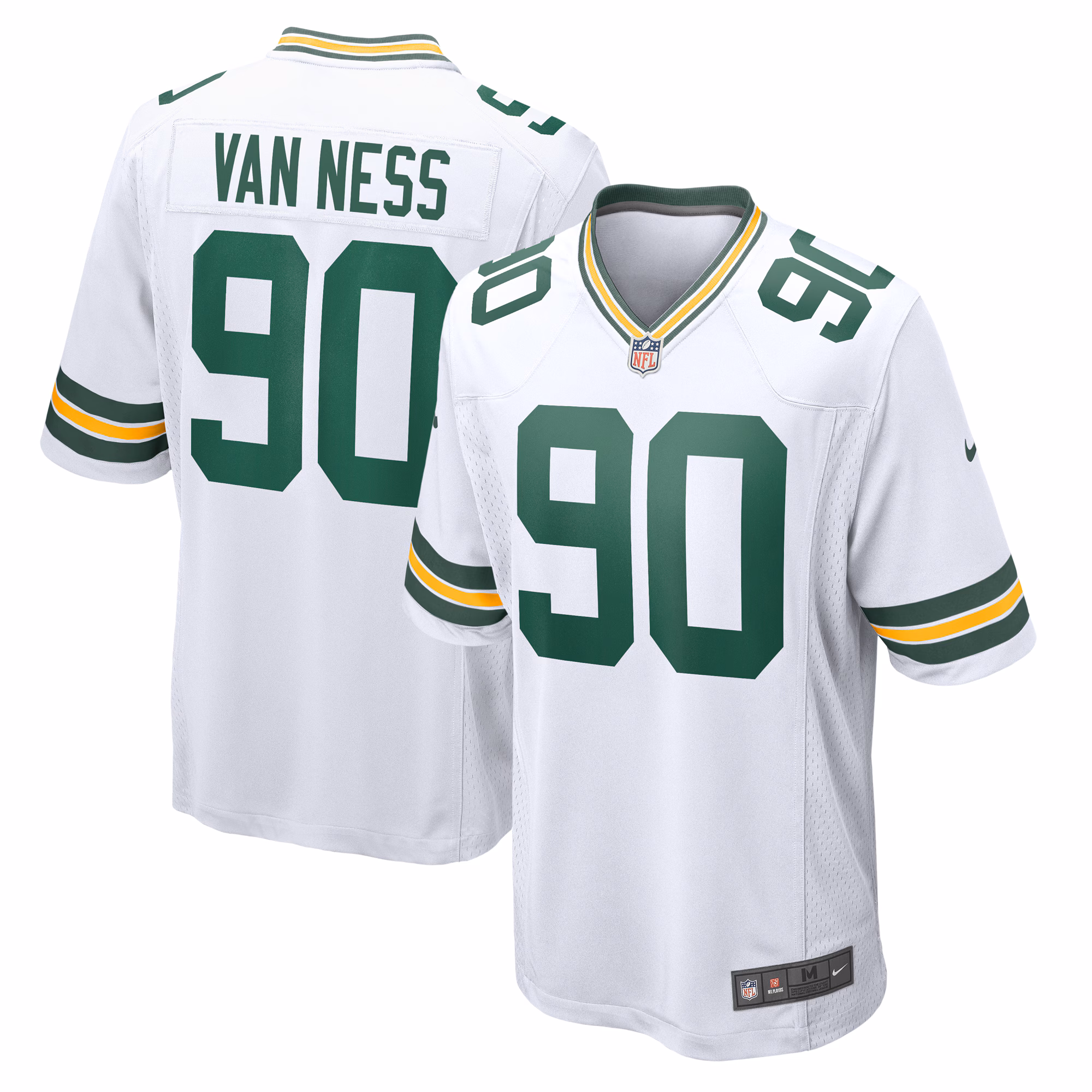 Lukas Van Ness Green Bay Packers  Game Jersey -  White