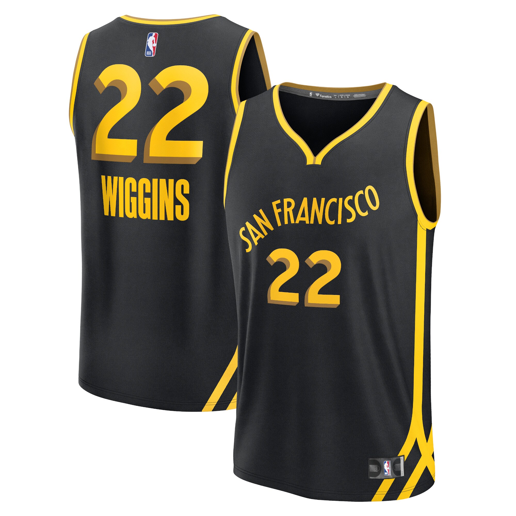 Unisex Golden State Warriors Andrew Wiggins  Black 2023/24 Fast Break Jersey - City Edition