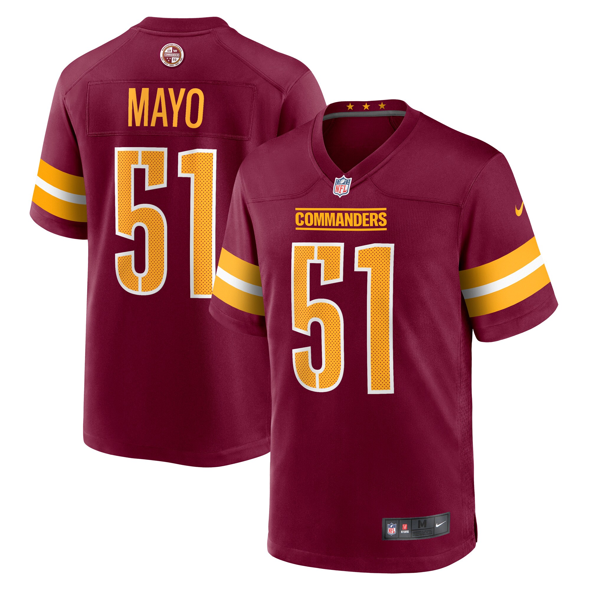 David Mayo Washington Commanders  Game Player Jersey - Burgundy