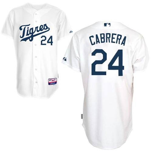 Detroit Tigers #24 Miguel Cabrera White Home