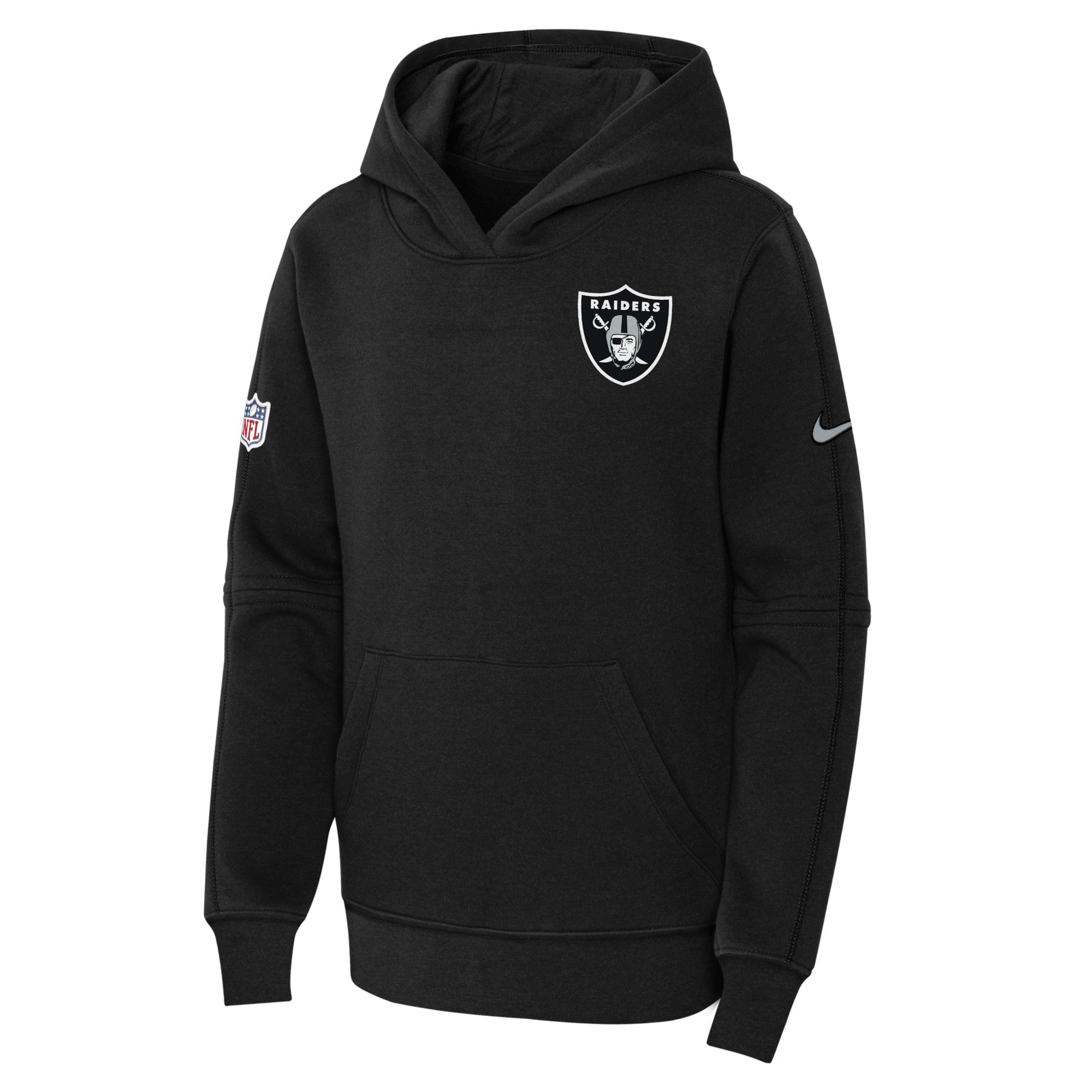 Las Vegas Raiders  Youth 2023 Sideline Club Fleece Pullover Hoodie - Black