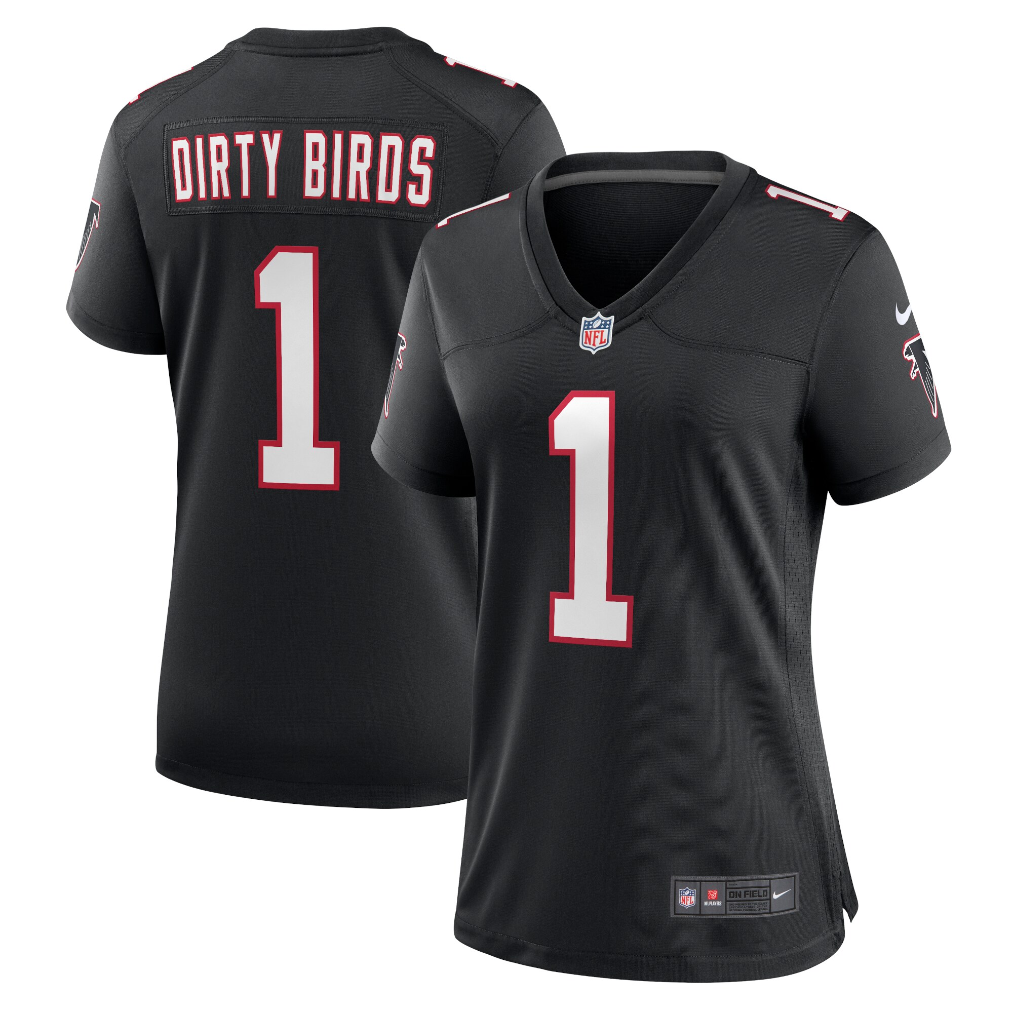 Dirty Birds Atlanta Falcons Women's Throwback Game Jersey - Black