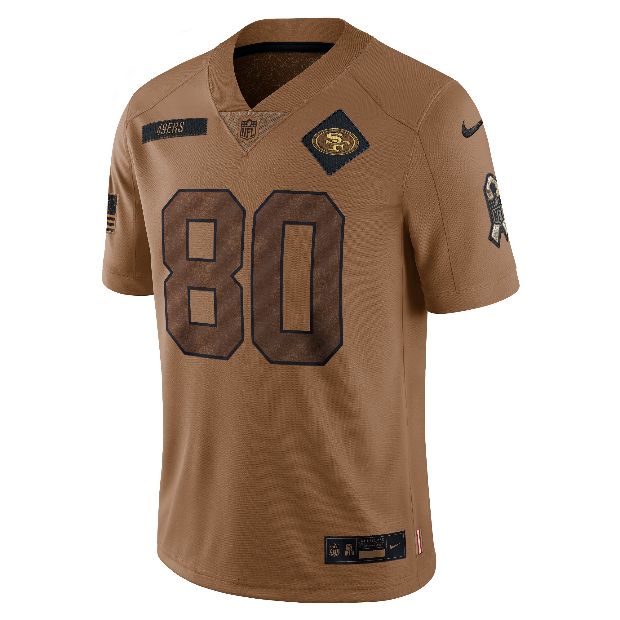 Jerry Rice San Francisco 49ers  2023 Salute To Service Retired Player Limited Jersey - Brown