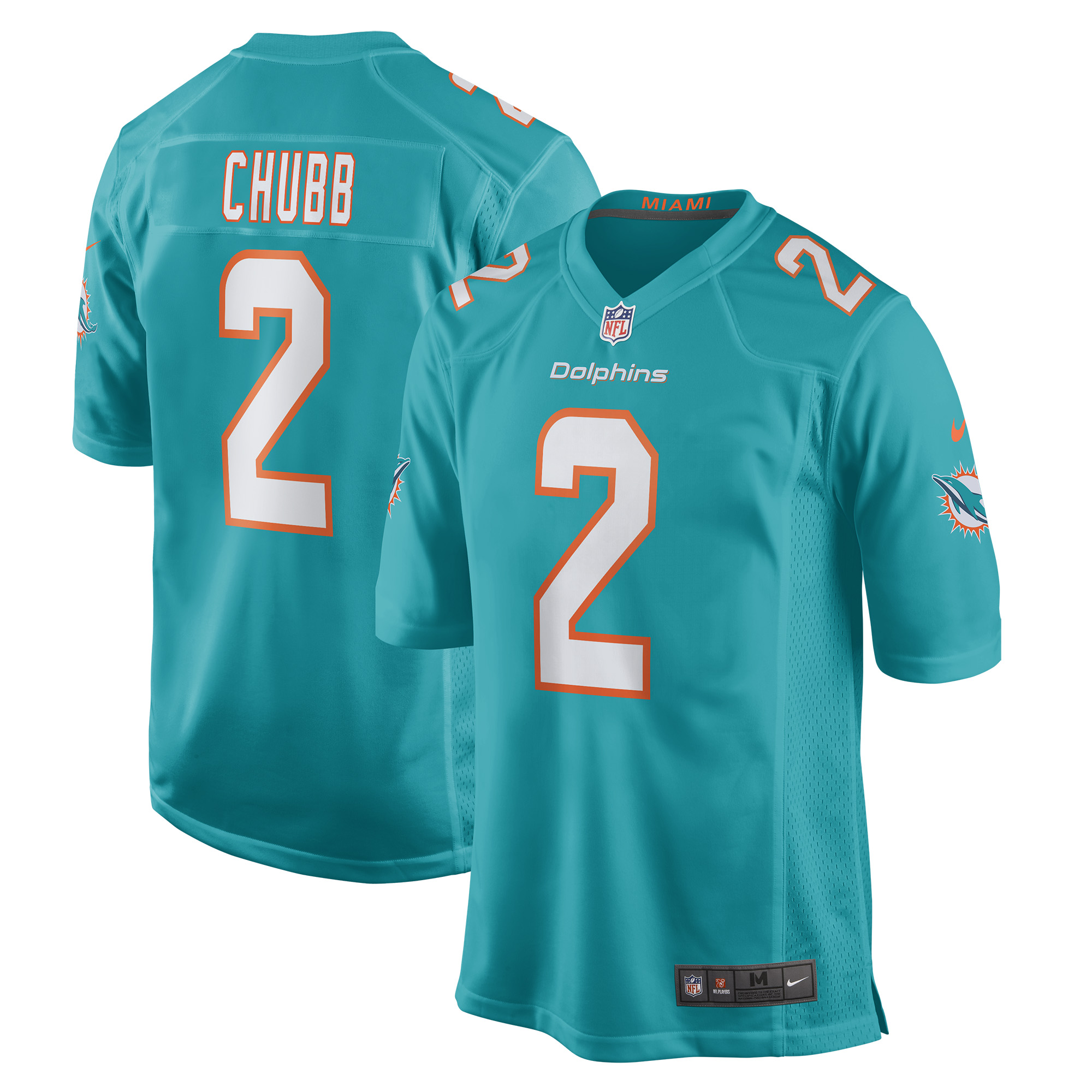 Bradley Chubb Miami Dolphins Game Player Jersey - Aqua