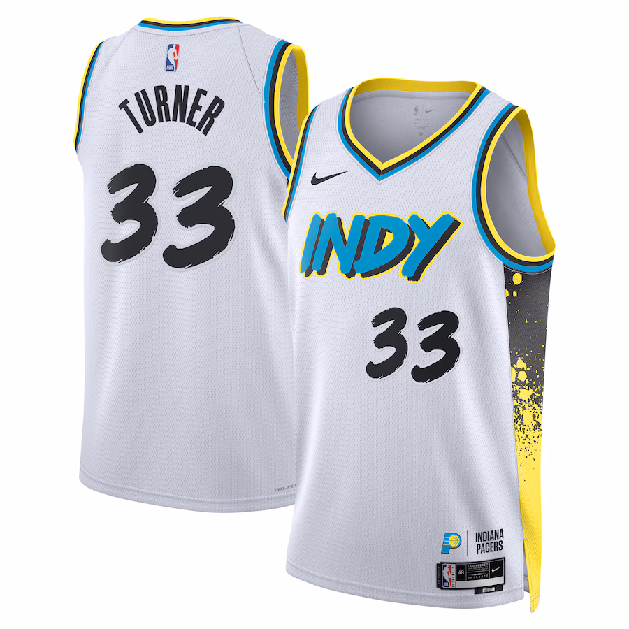 Unisex Indiana Pacers Myles Turner  White 2024/25 Swingman Player Jersey - City Edition
