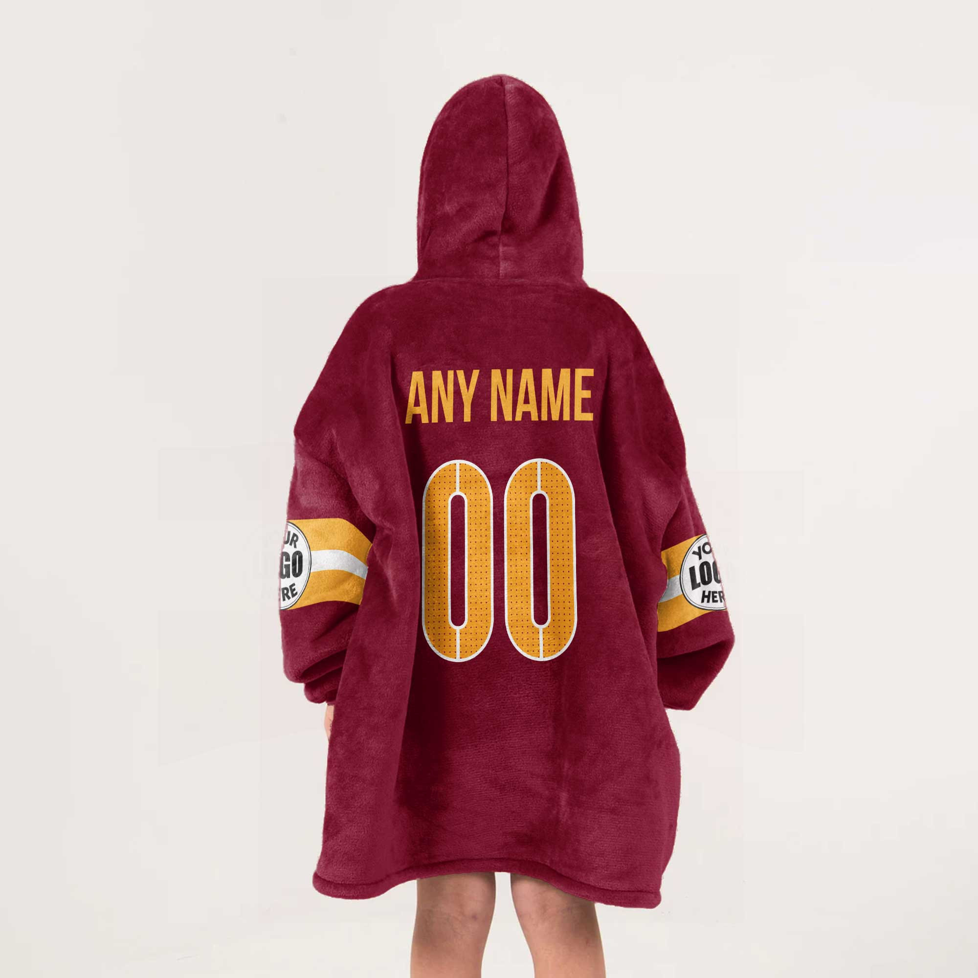Adult Custom Blanket Hoodie Washington Inspired Color