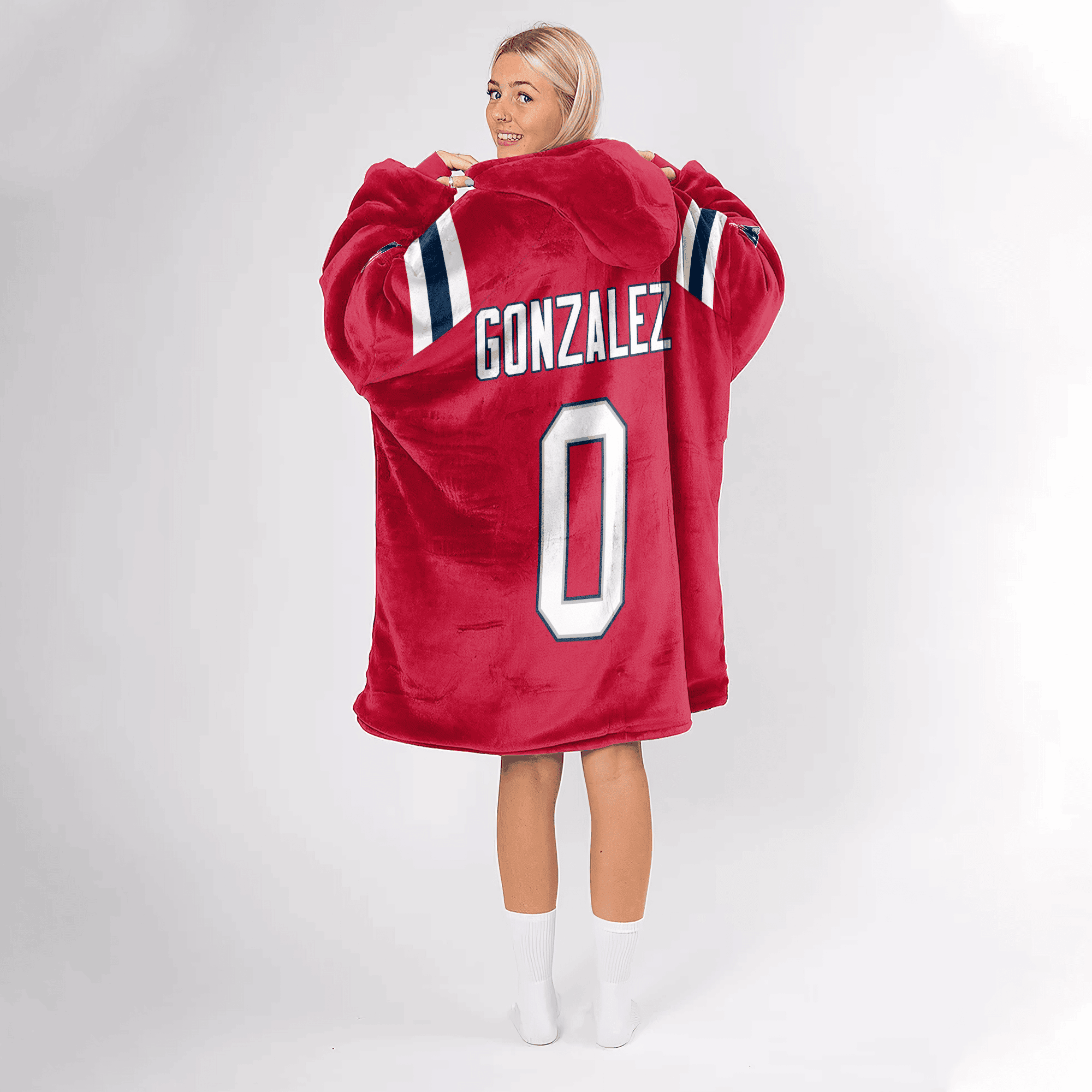 Adult 0 New England Football Unisex Blanket Hoodie