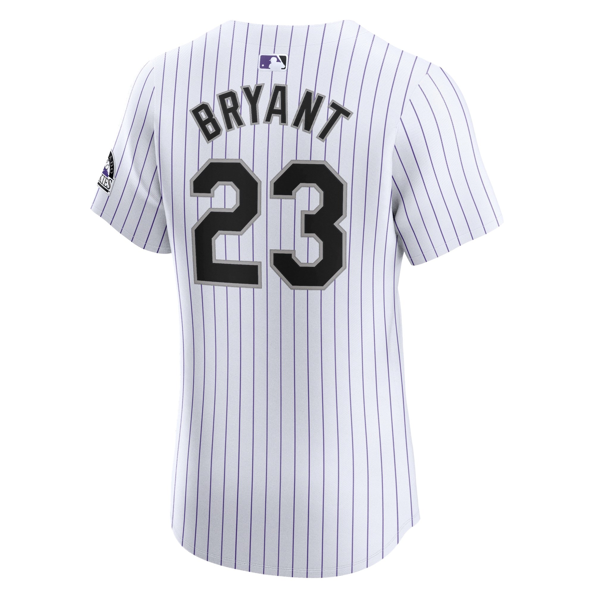 Men's Colorado Rockies Kris Bryant  White Home Elite Jersey
