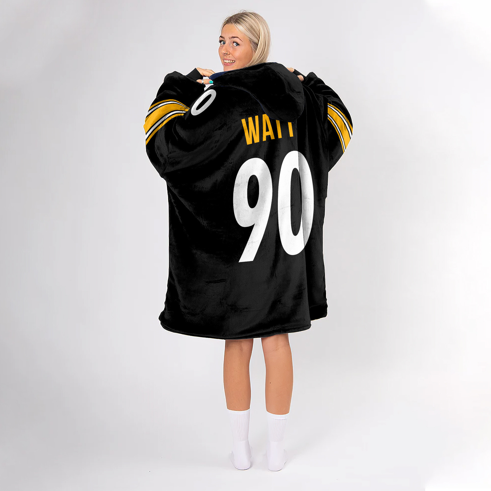 Adult T.J.W 90 Pittsburgh Football Unisex Blanket Hoodie