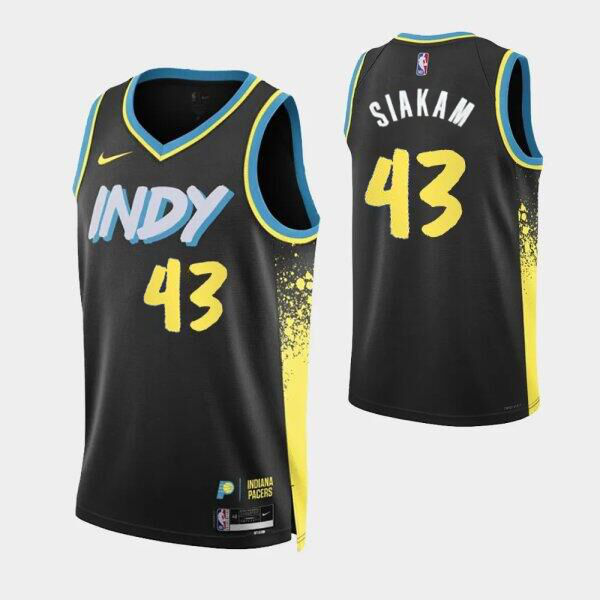 Unisex Indiana Pacers Pascal Siakam  Black 2023/24 Swingman Jersey - City Edition