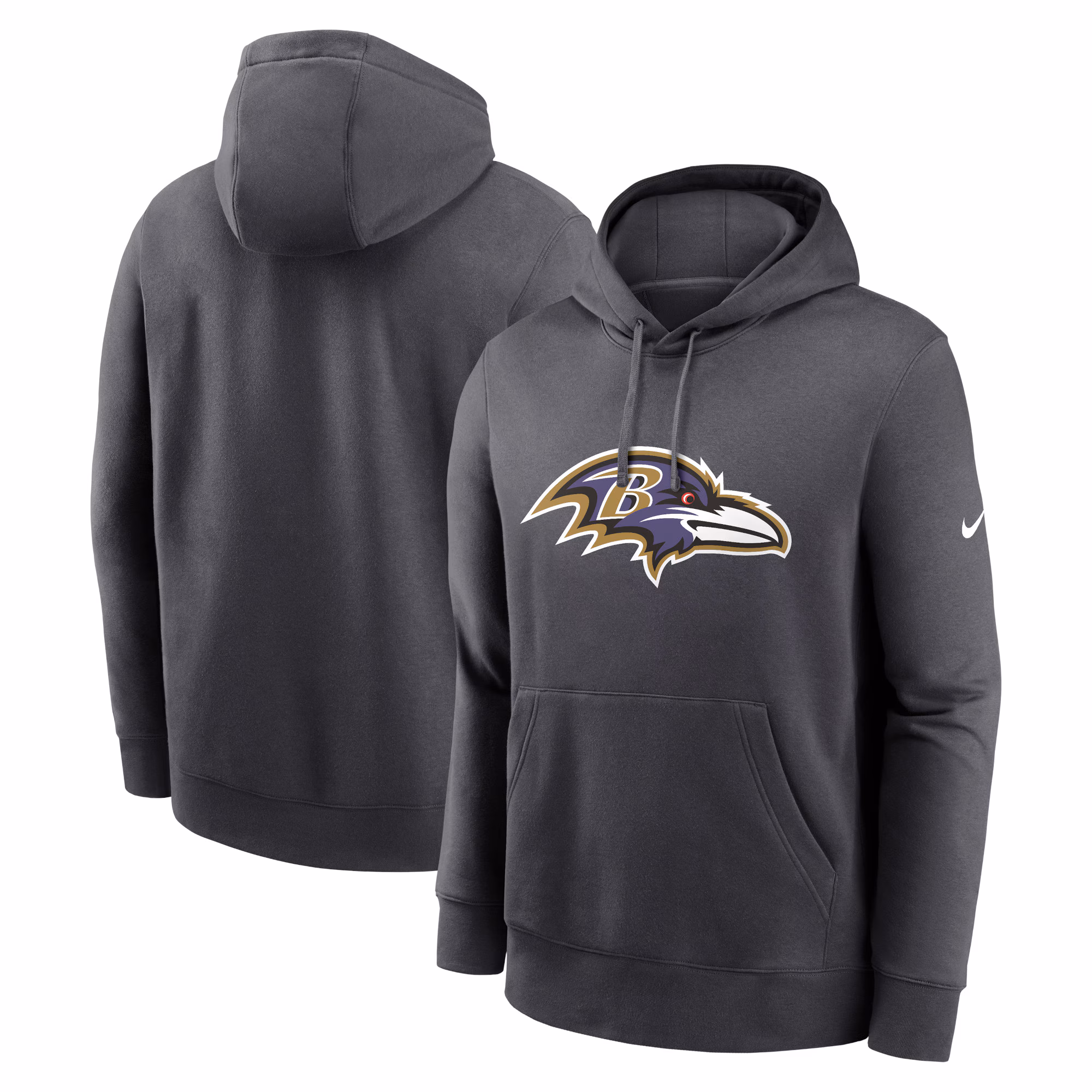 Baltimore Ravens Club Logo Pullover Hoodie - Anthracite