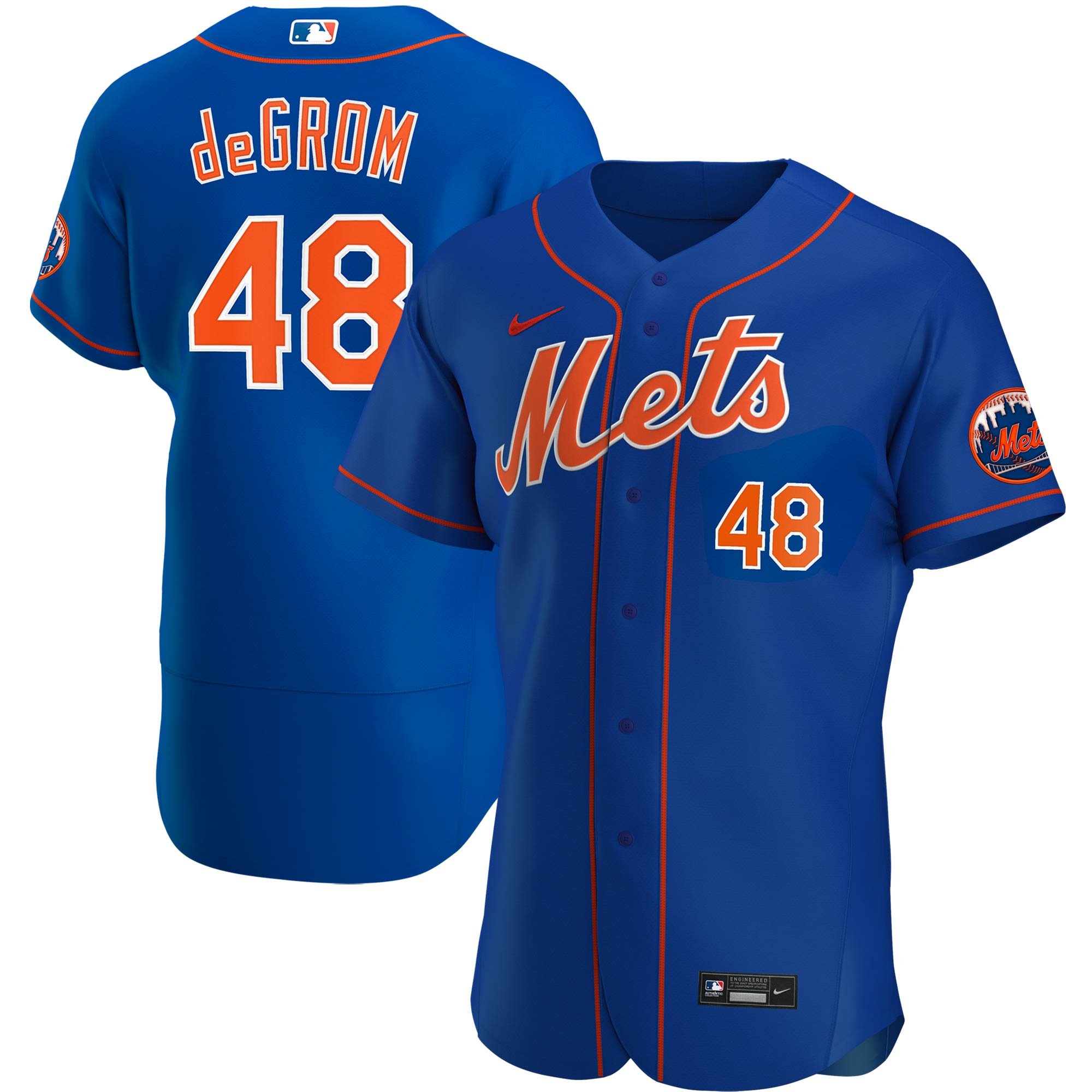 Men's New York Mets Jacob deGrom  Royal Alternate Player Jersey