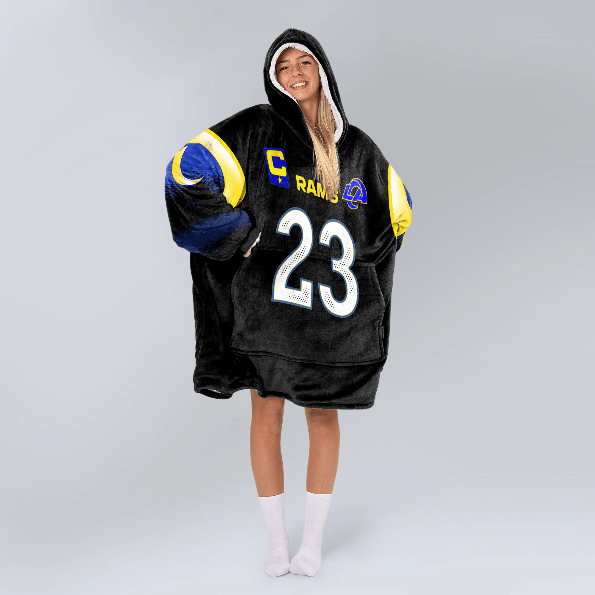 Adult K.W 23 Captain Los Angeles R Football Unisex Blanket Hoodie