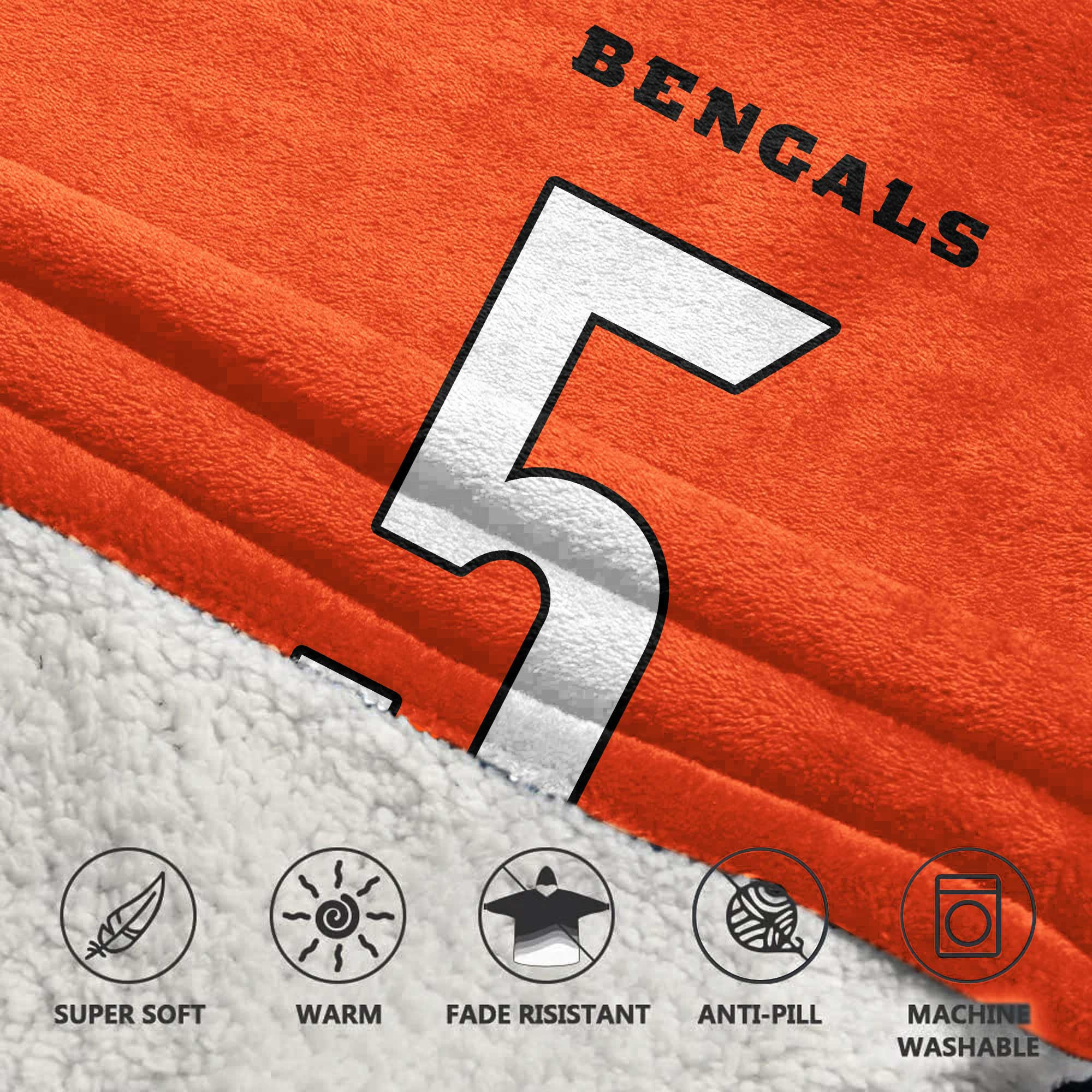 Kid 5 Cincinnati Football Unisex Blanket Hoodie
