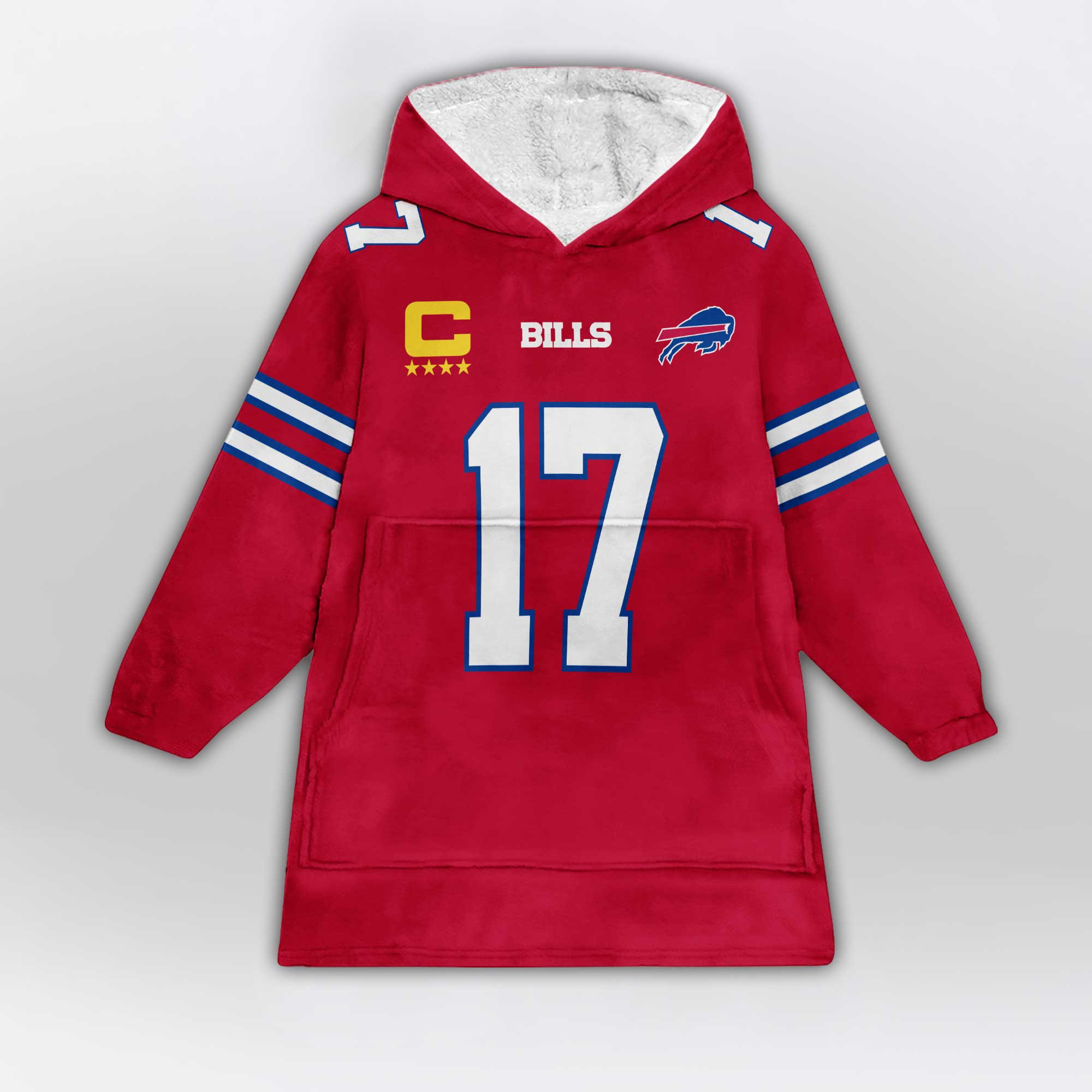 Adult Captain J.A 17 Buffalo Football Unisex Blanket Hoodie