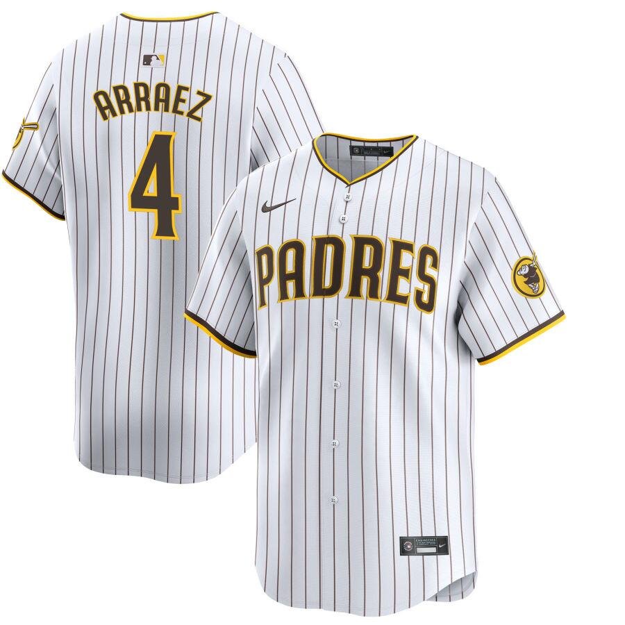 Men's San Diego Padres #4 Luis Arraez  White Home Limited Player Jersey