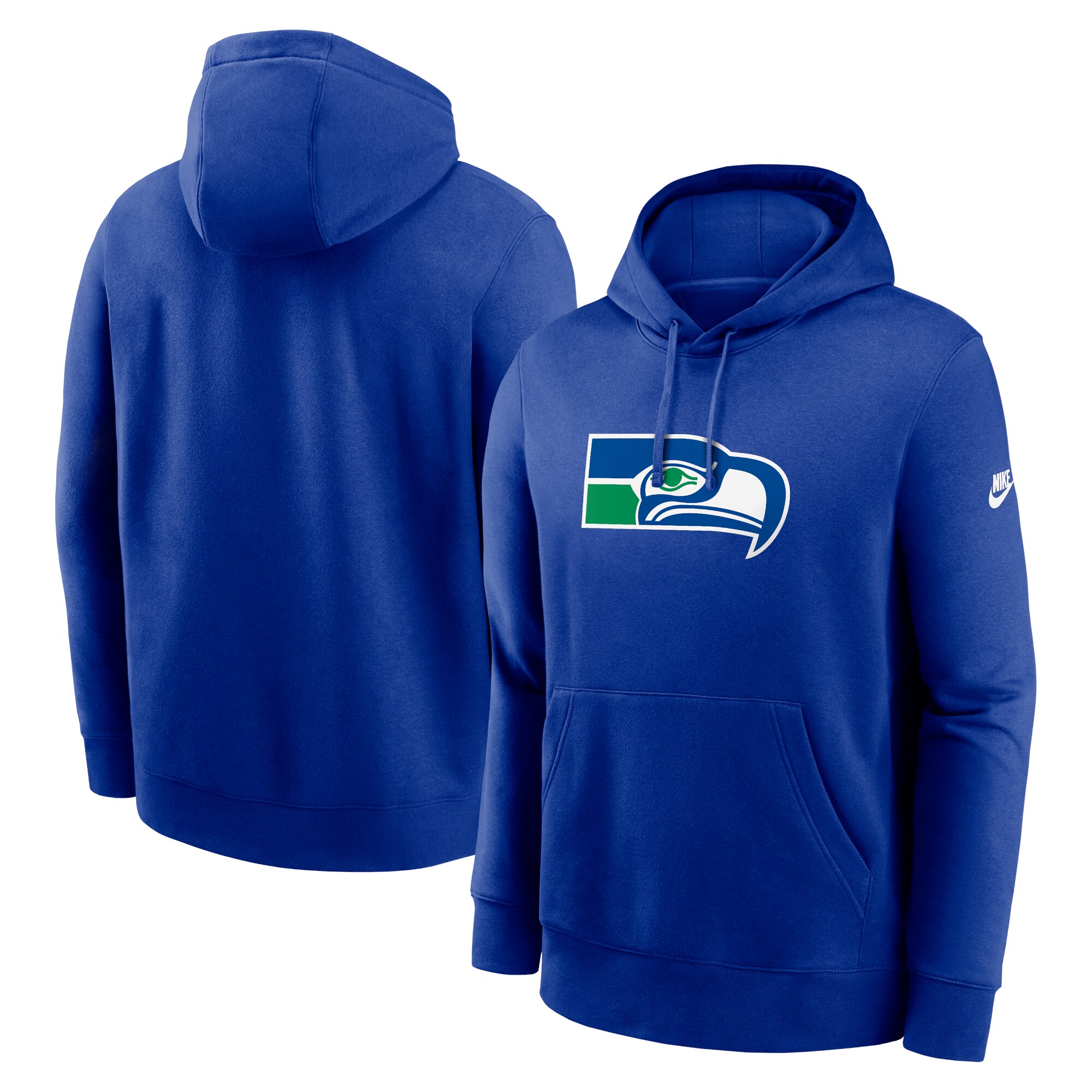 Seattle Seahawks Rewind Club Logo Pullover Hoodie - Royal