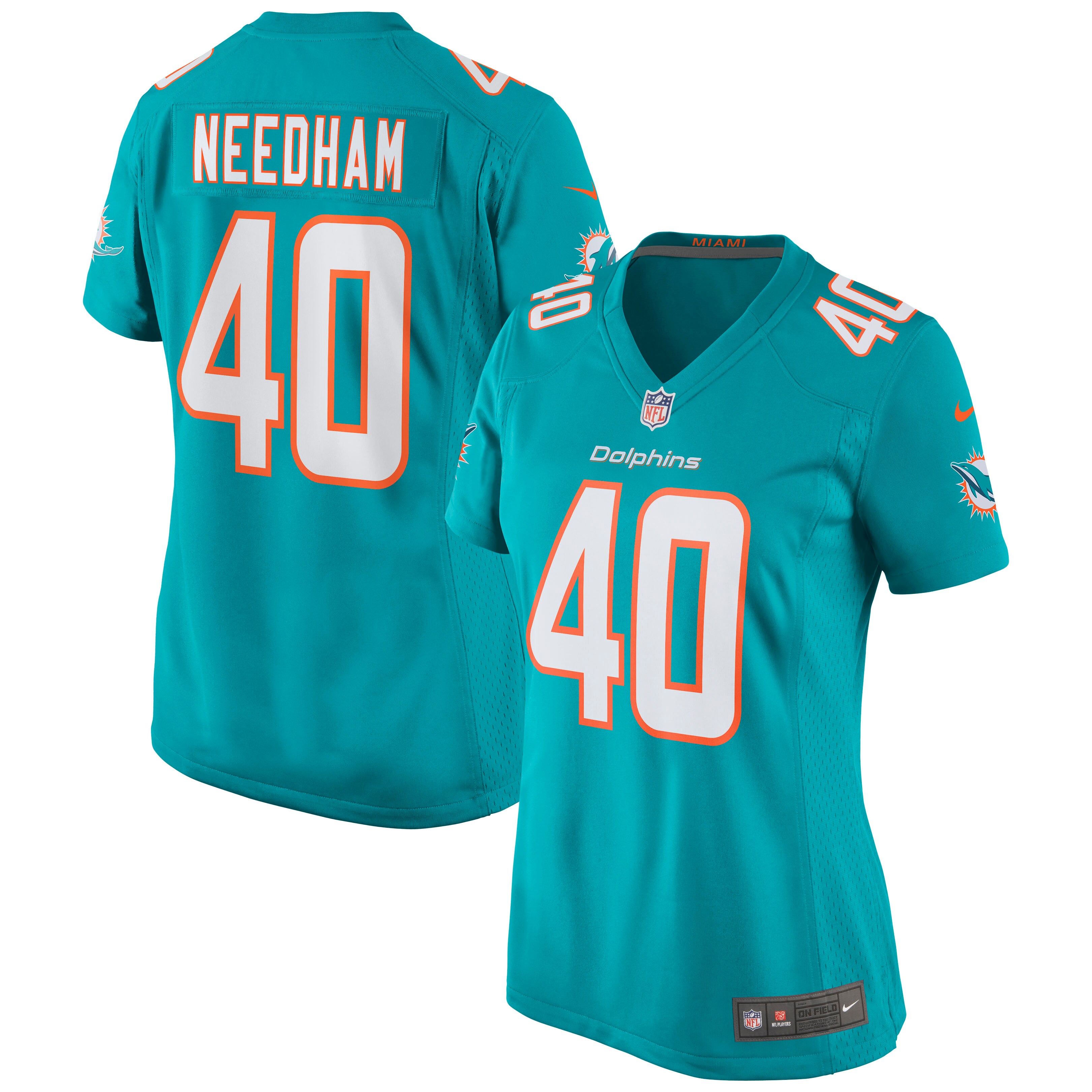 Nik Needham Miami Dolphins Women's Game Jersey - Aqua