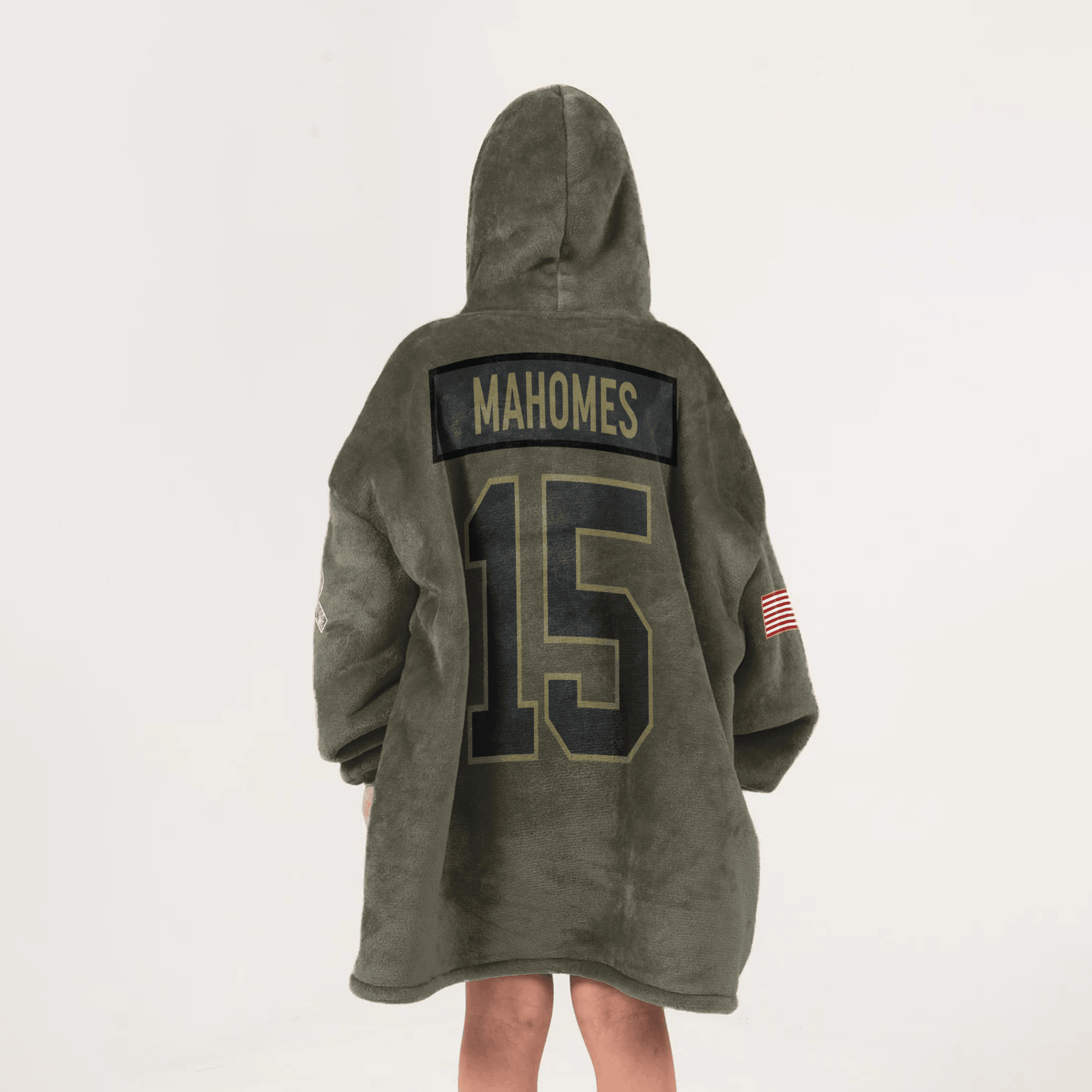 Kid P.M 15 Kansas City Football Blanket Hoodie – Olive Salute to Service