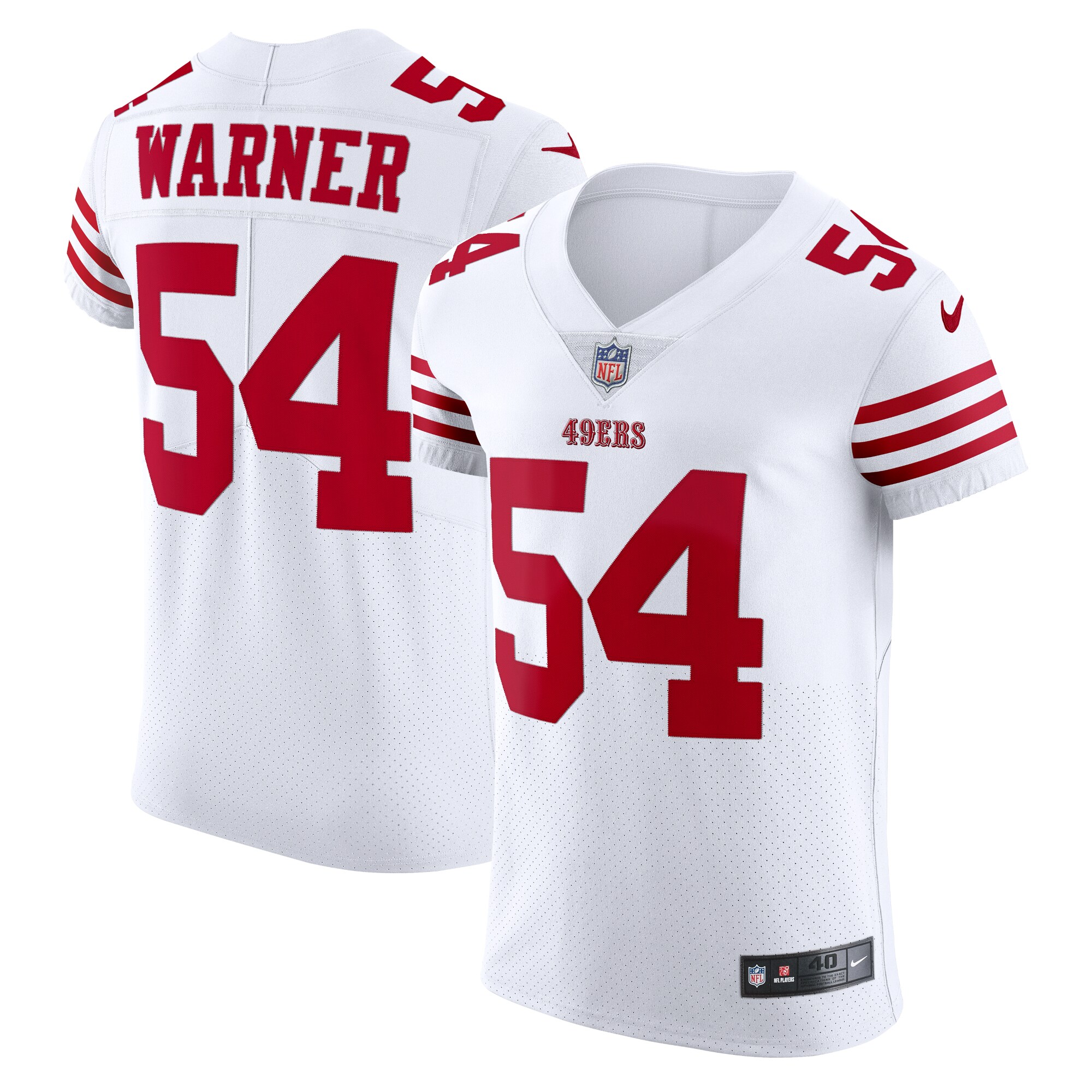 Fred Warner San Francisco 49ers  Vapor Elite Jersey - White