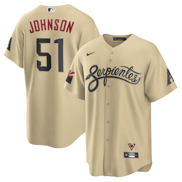 Men's Arizona Diamondbacks #51 Randy Johnson  Sand City Connect Replica Player Jersey
