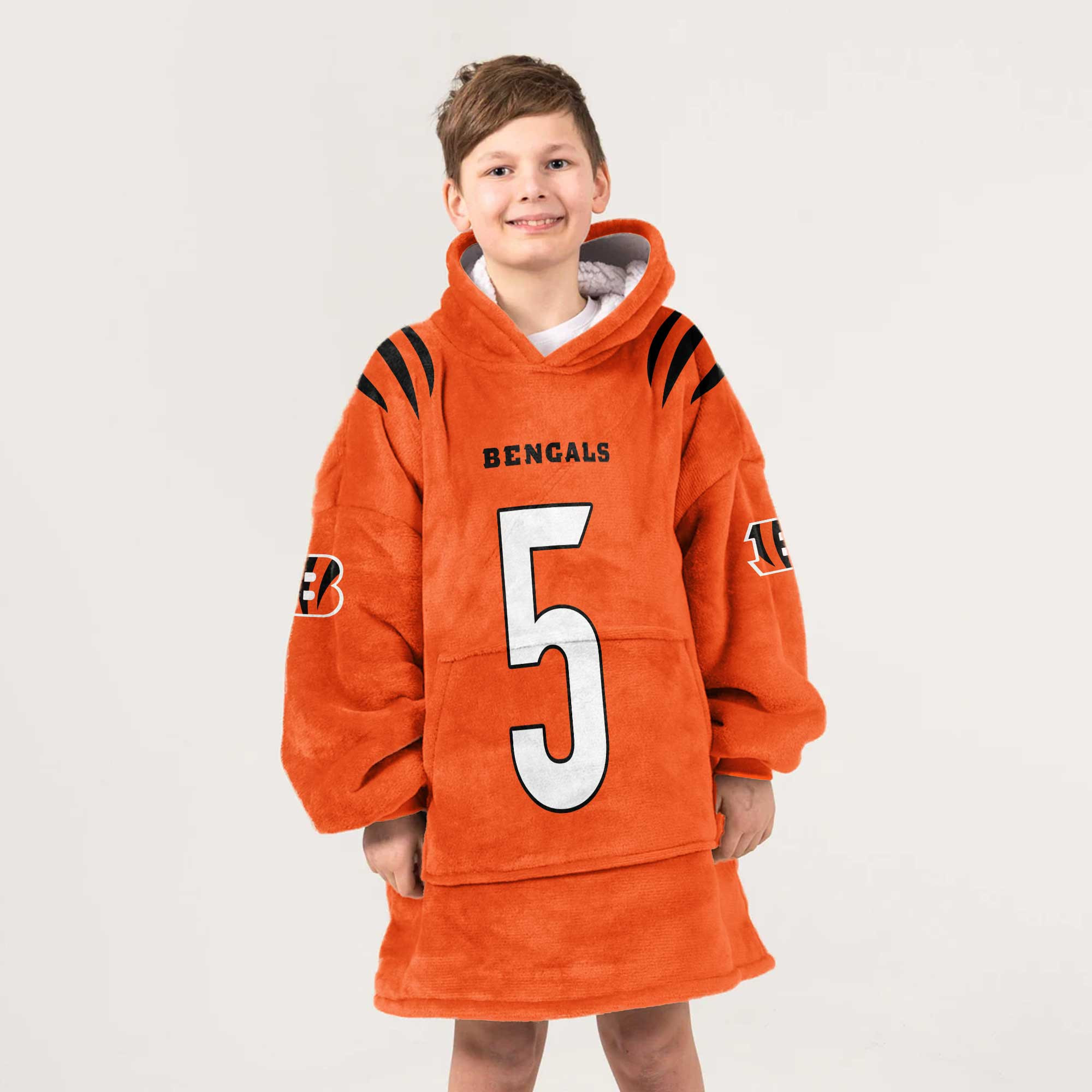 Kid 5 Cincinnati Football Unisex Blanket Hoodie